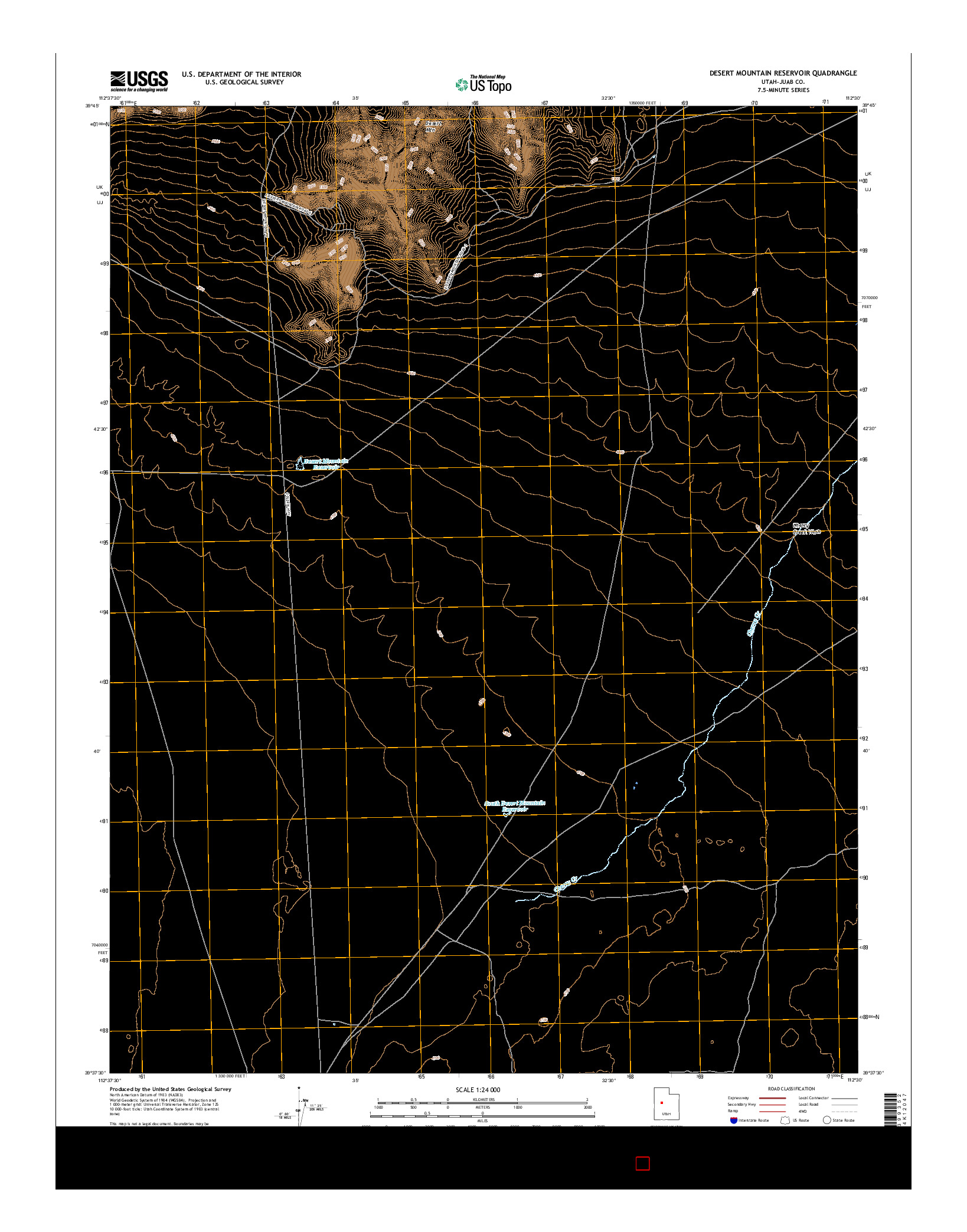 USGS US TOPO 7.5-MINUTE MAP FOR DESERT MOUNTAIN RESERVOIR, UT 2017