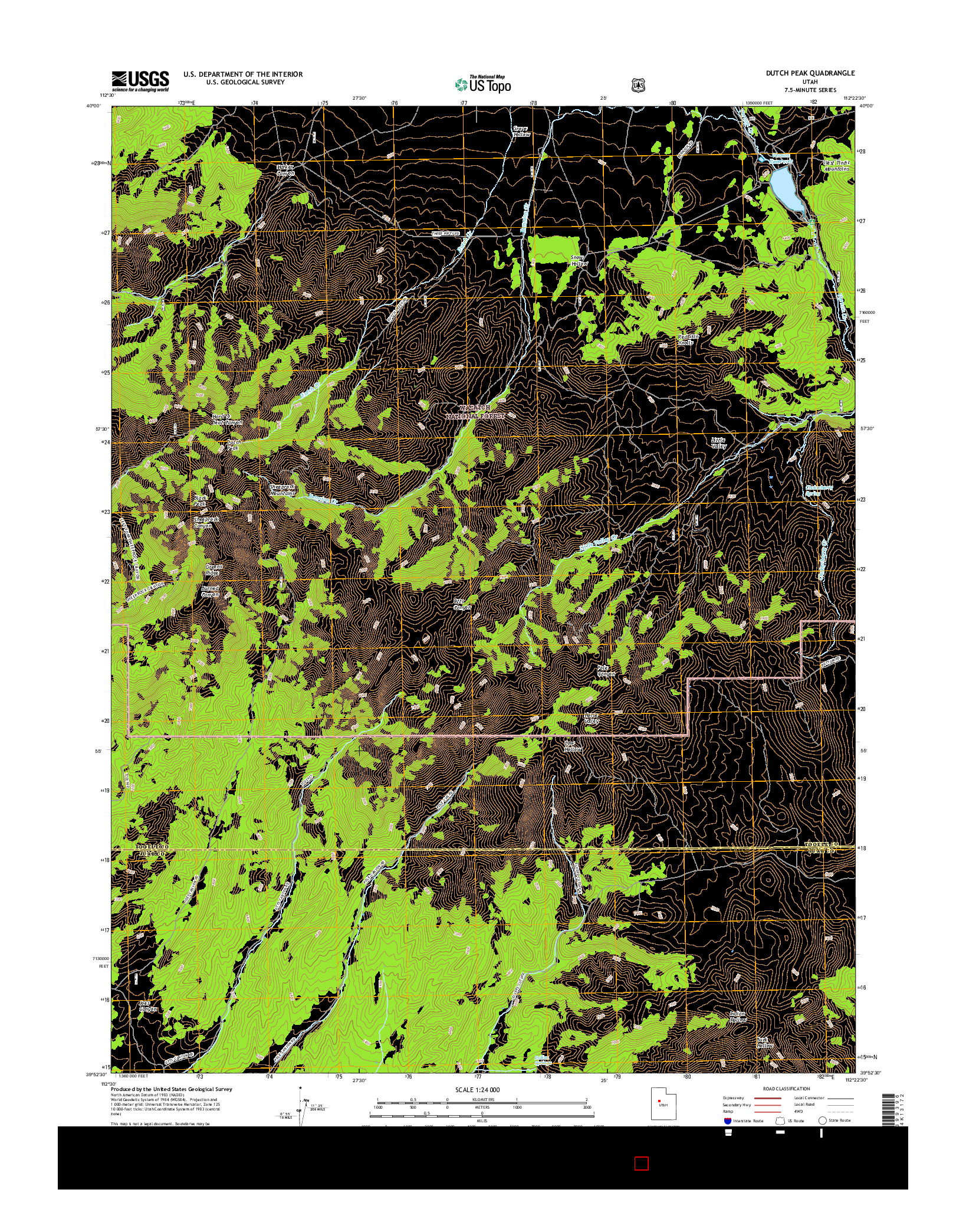 USGS US TOPO 7.5-MINUTE MAP FOR DUTCH PEAK, UT 2017
