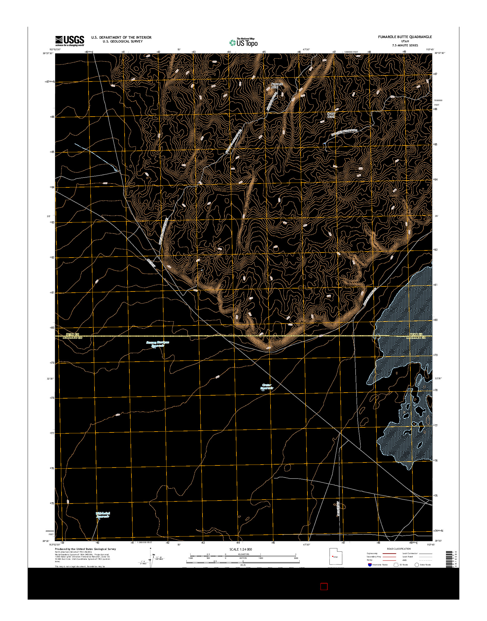 USGS US TOPO 7.5-MINUTE MAP FOR FUMAROLE BUTTE, UT 2017