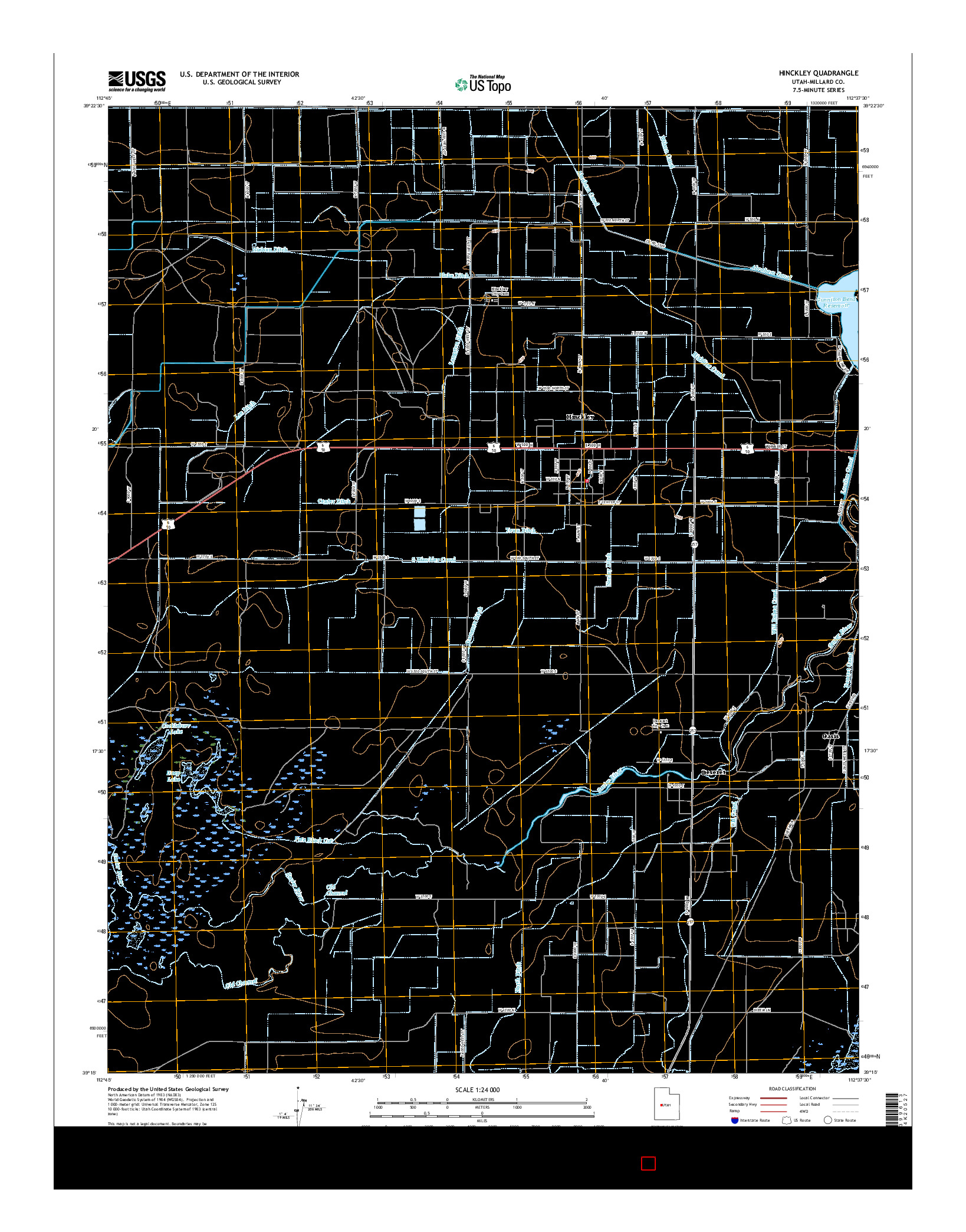 USGS US TOPO 7.5-MINUTE MAP FOR HINCKLEY, UT 2017