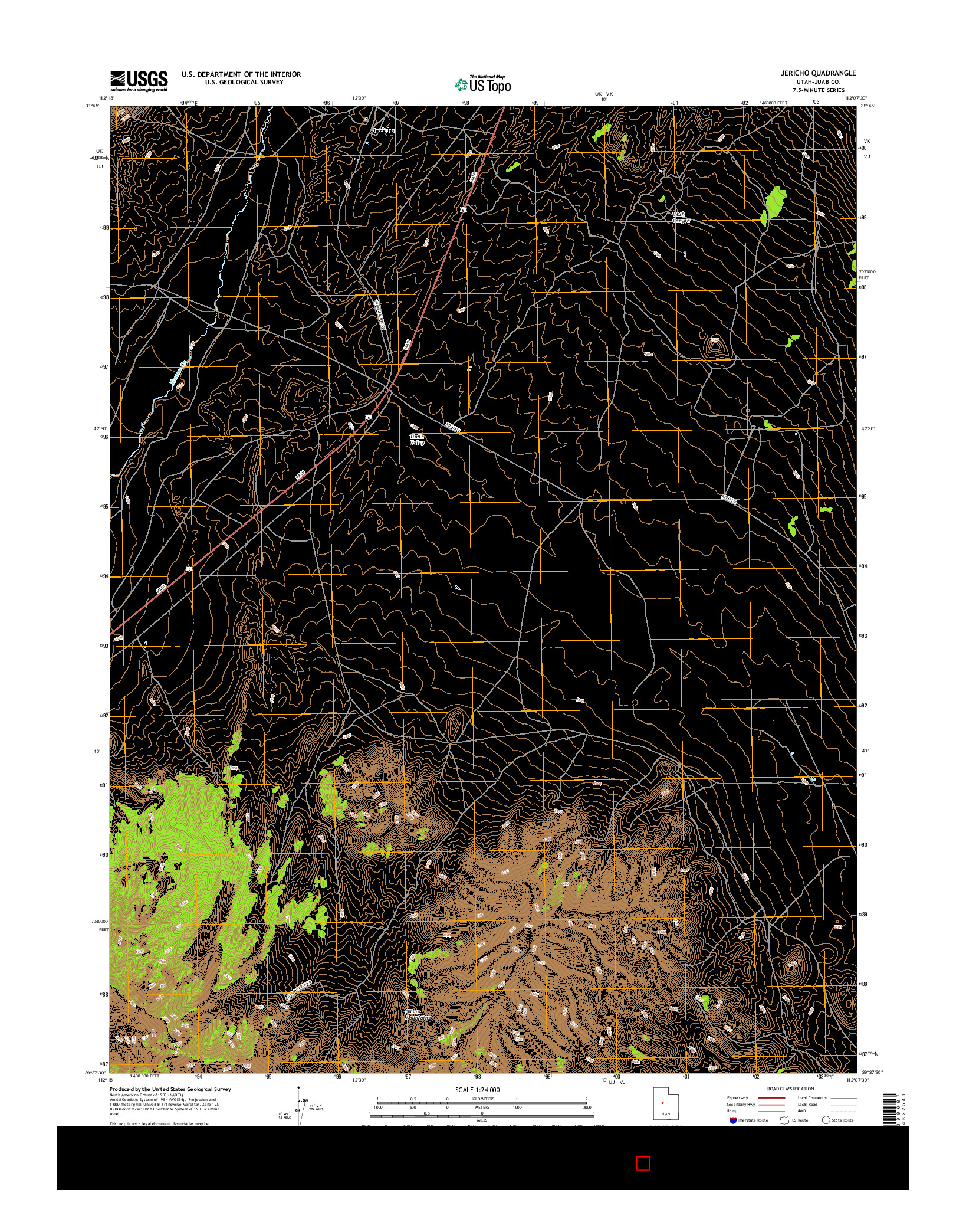 USGS US TOPO 7.5-MINUTE MAP FOR JERICHO, UT 2017