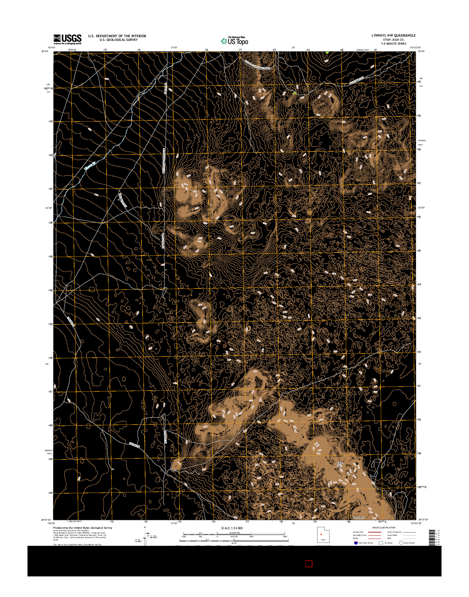 USGS US TOPO 7.5-MINUTE MAP FOR LYNNDYL NW, UT 2017