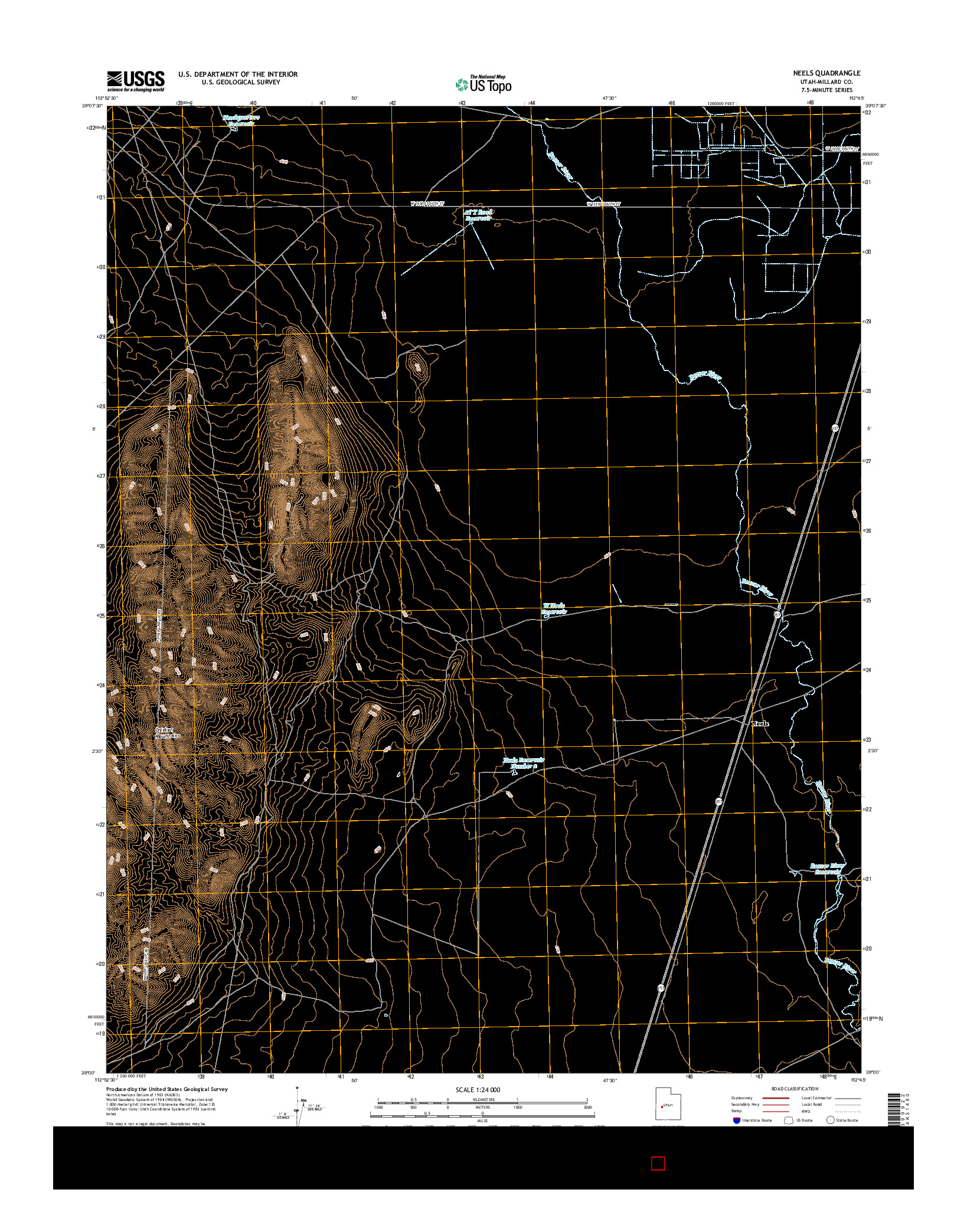 USGS US TOPO 7.5-MINUTE MAP FOR NEELS, UT 2017