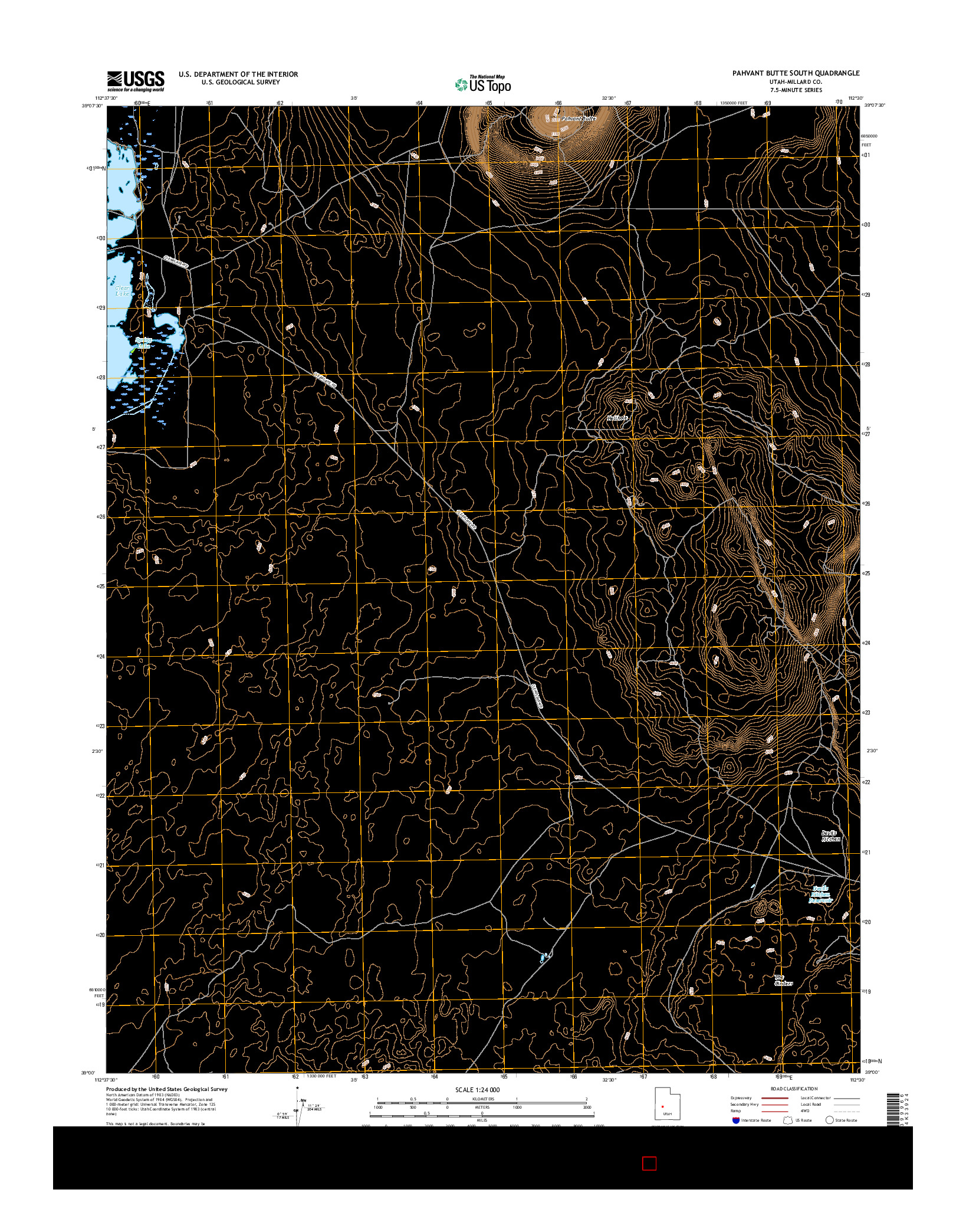 USGS US TOPO 7.5-MINUTE MAP FOR PAHVANT BUTTE SOUTH, UT 2017