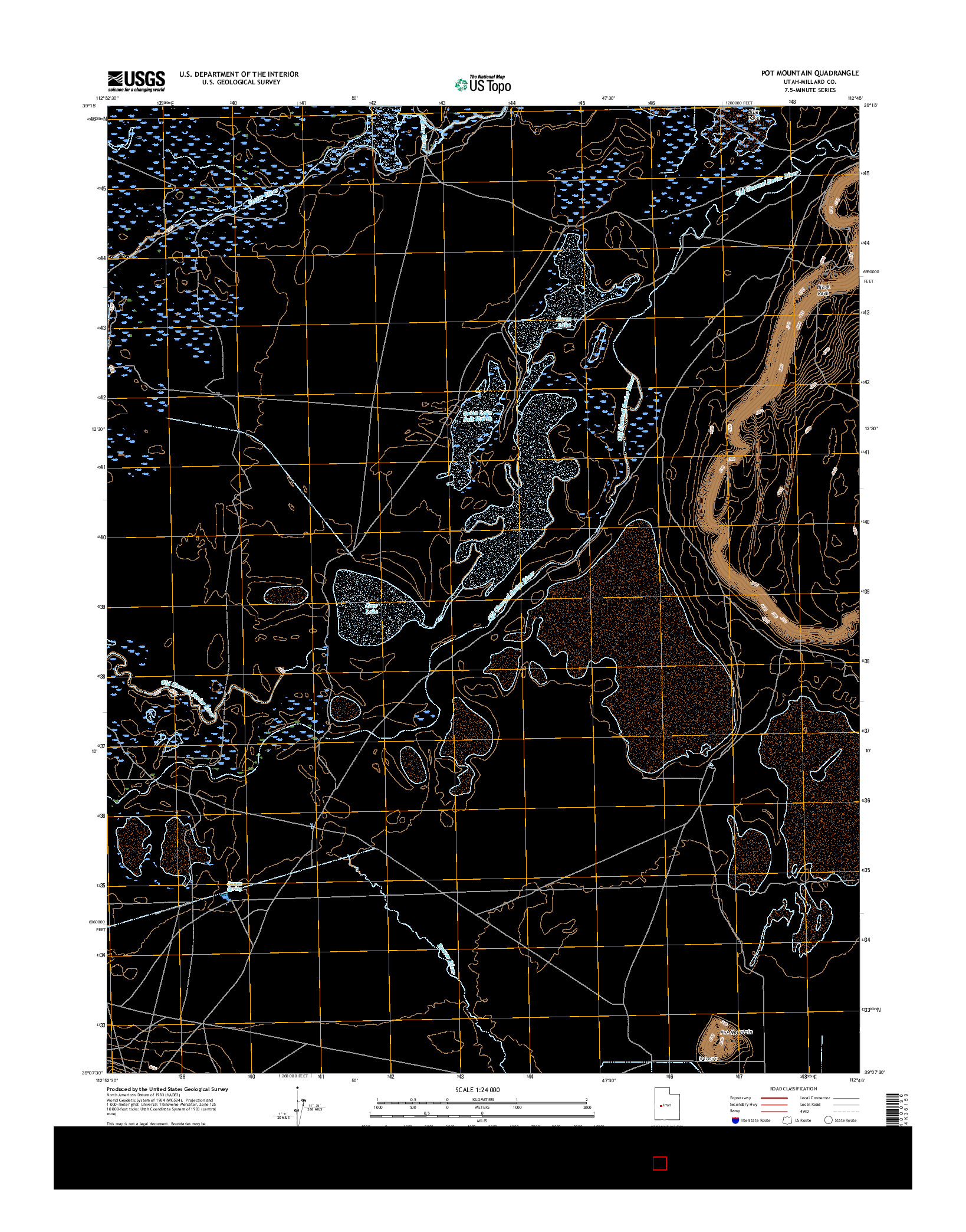 USGS US TOPO 7.5-MINUTE MAP FOR POT MOUNTAIN, UT 2017