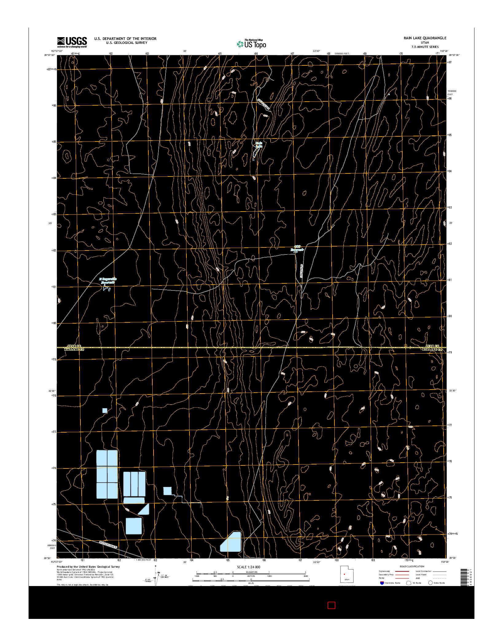 USGS US TOPO 7.5-MINUTE MAP FOR RAIN LAKE, UT 2017