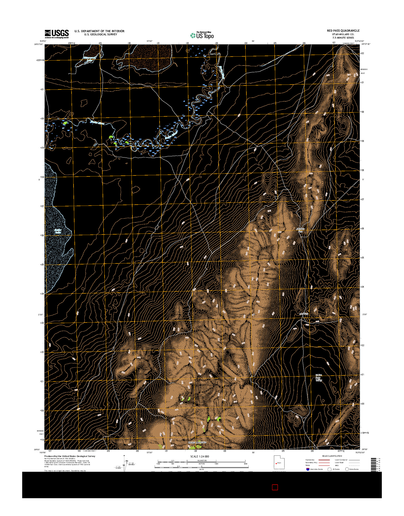 USGS US TOPO 7.5-MINUTE MAP FOR RED PASS, UT 2017