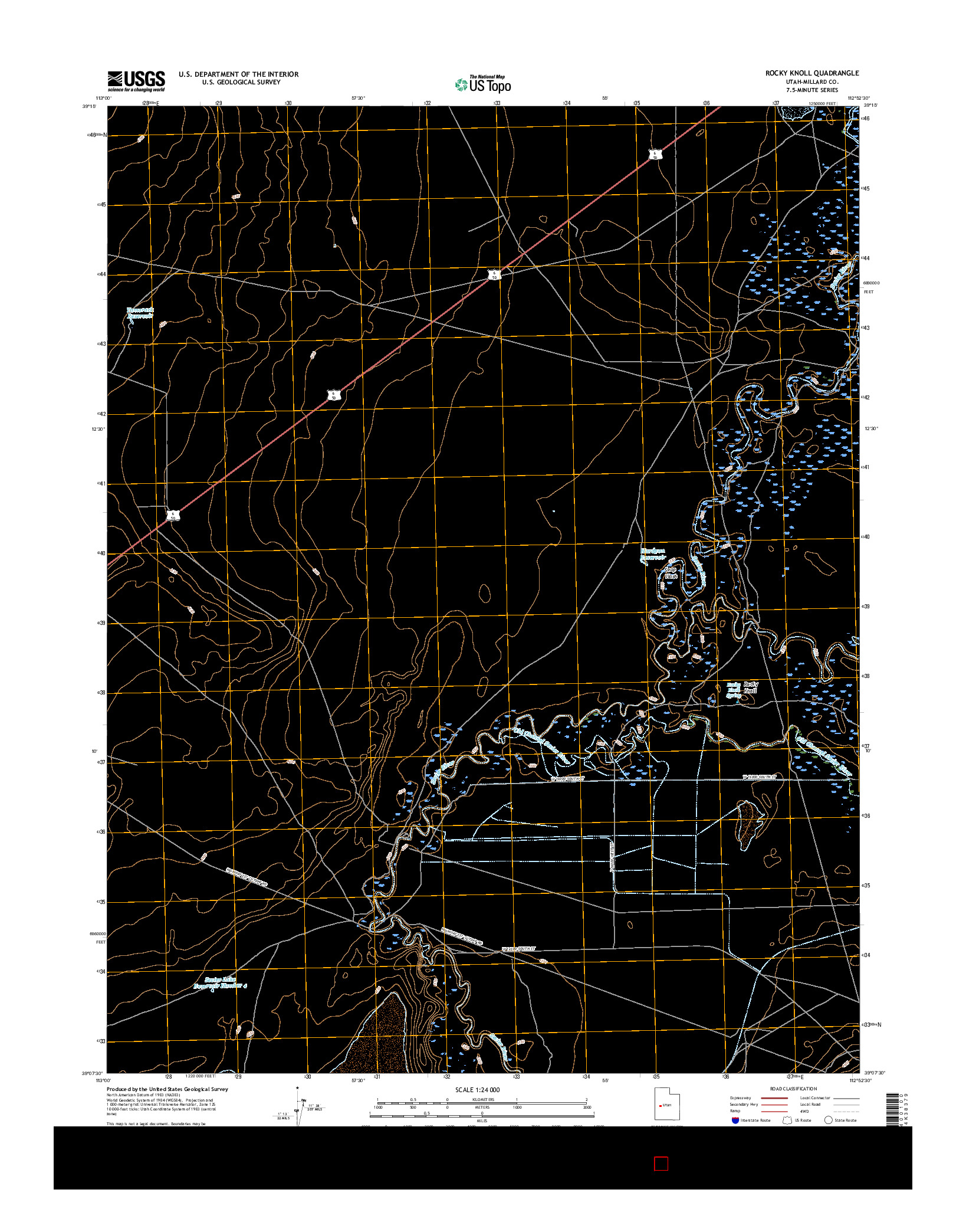 USGS US TOPO 7.5-MINUTE MAP FOR ROCKY KNOLL, UT 2017