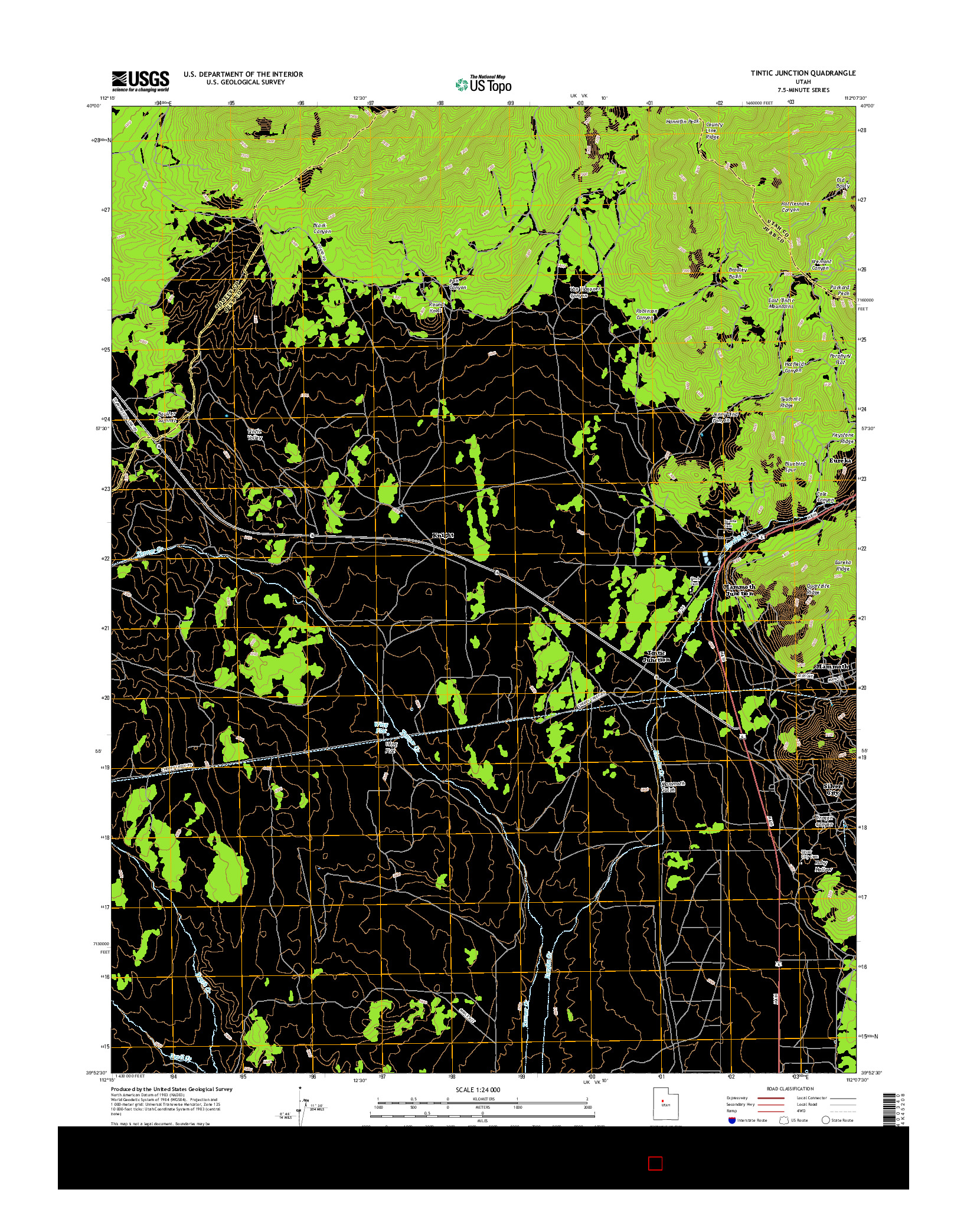 USGS US TOPO 7.5-MINUTE MAP FOR TINTIC JUNCTION, UT 2017