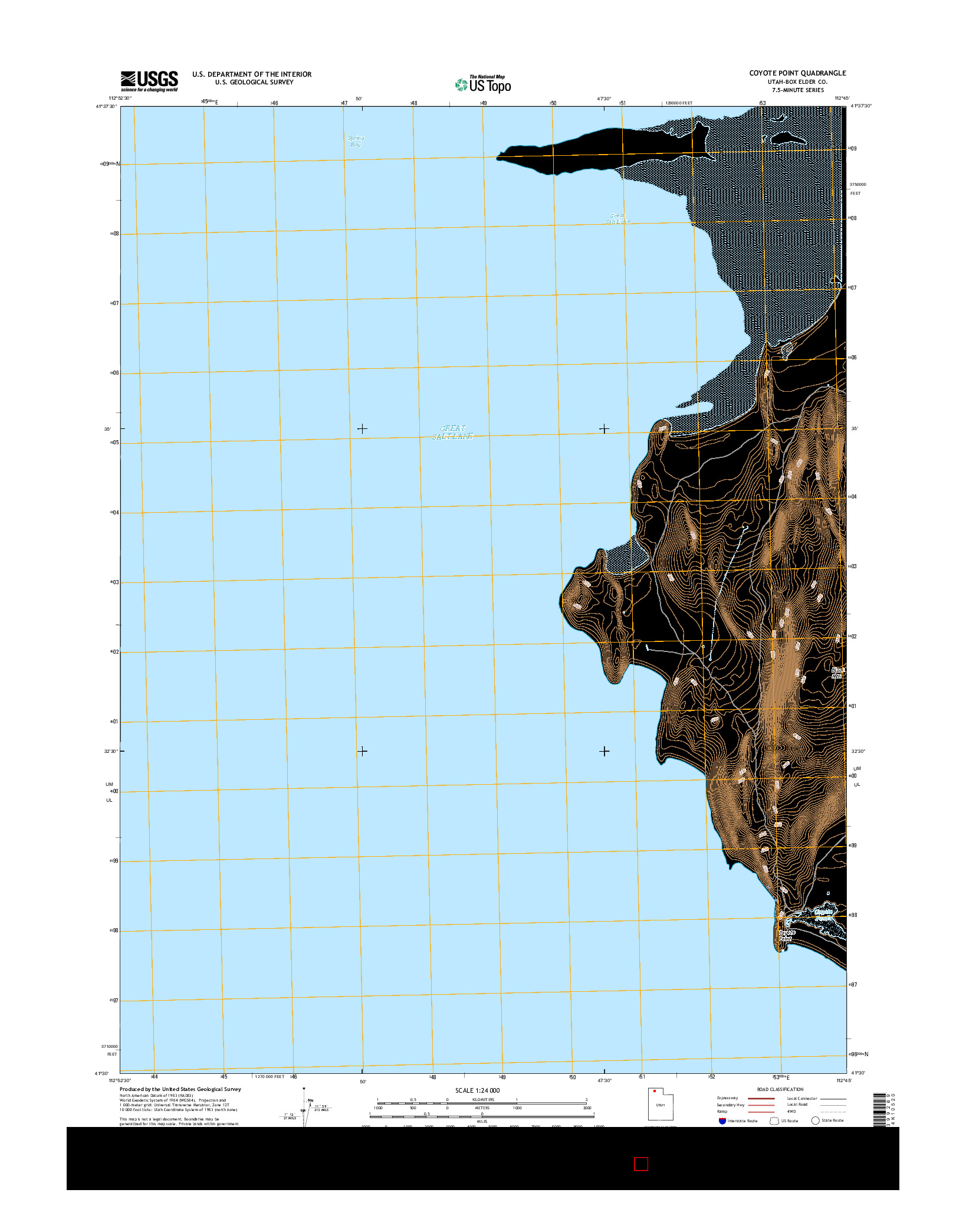 USGS US TOPO 7.5-MINUTE MAP FOR COYOTE POINT, UT 2017