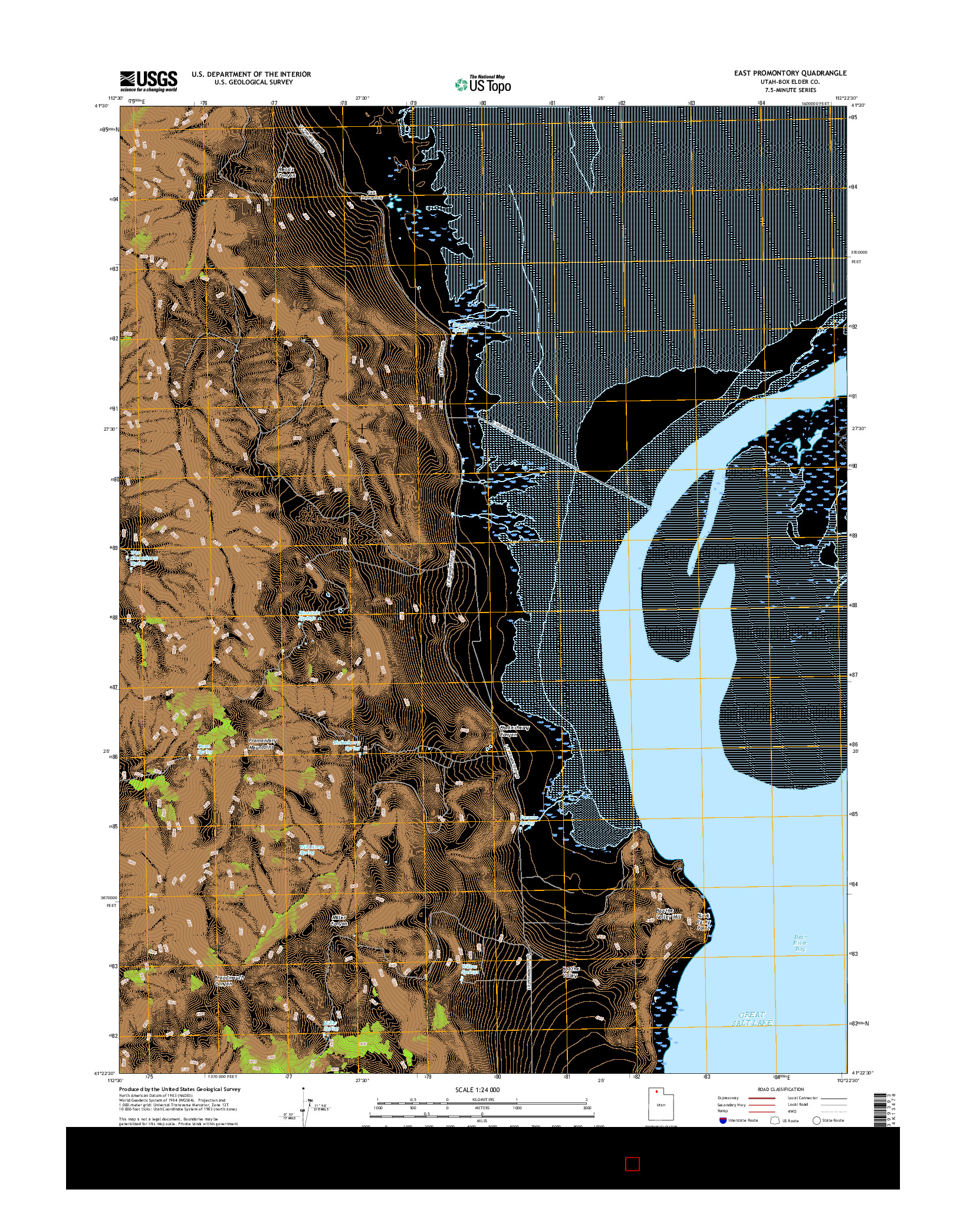 USGS US TOPO 7.5-MINUTE MAP FOR EAST PROMONTORY, UT 2017