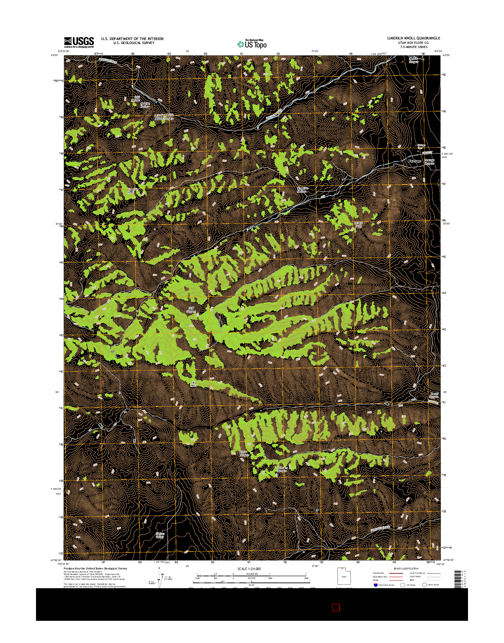 USGS US TOPO 7.5-MINUTE MAP FOR LIMEKILN KNOLL, UT 2017