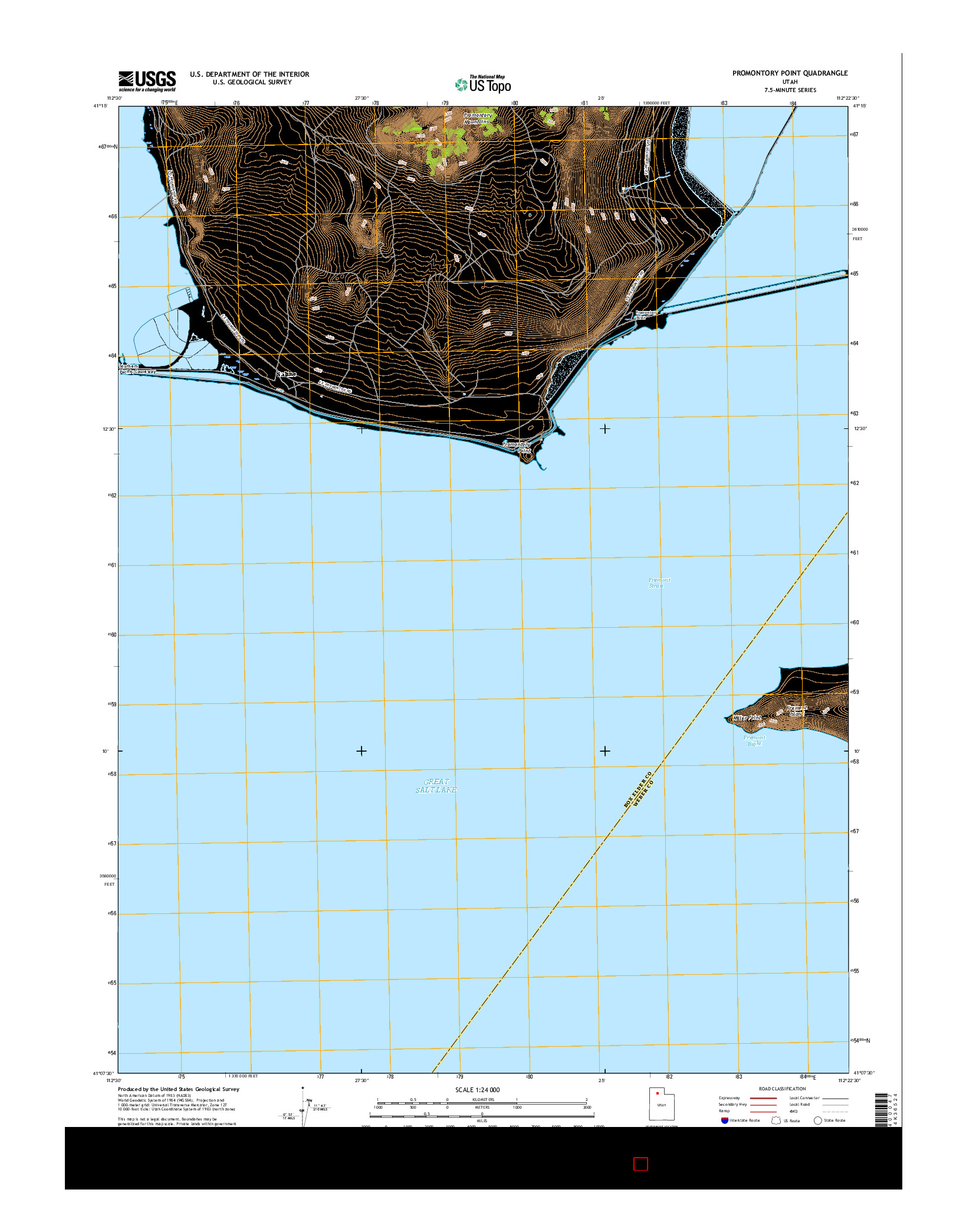 USGS US TOPO 7.5-MINUTE MAP FOR PROMONTORY POINT, UT 2017