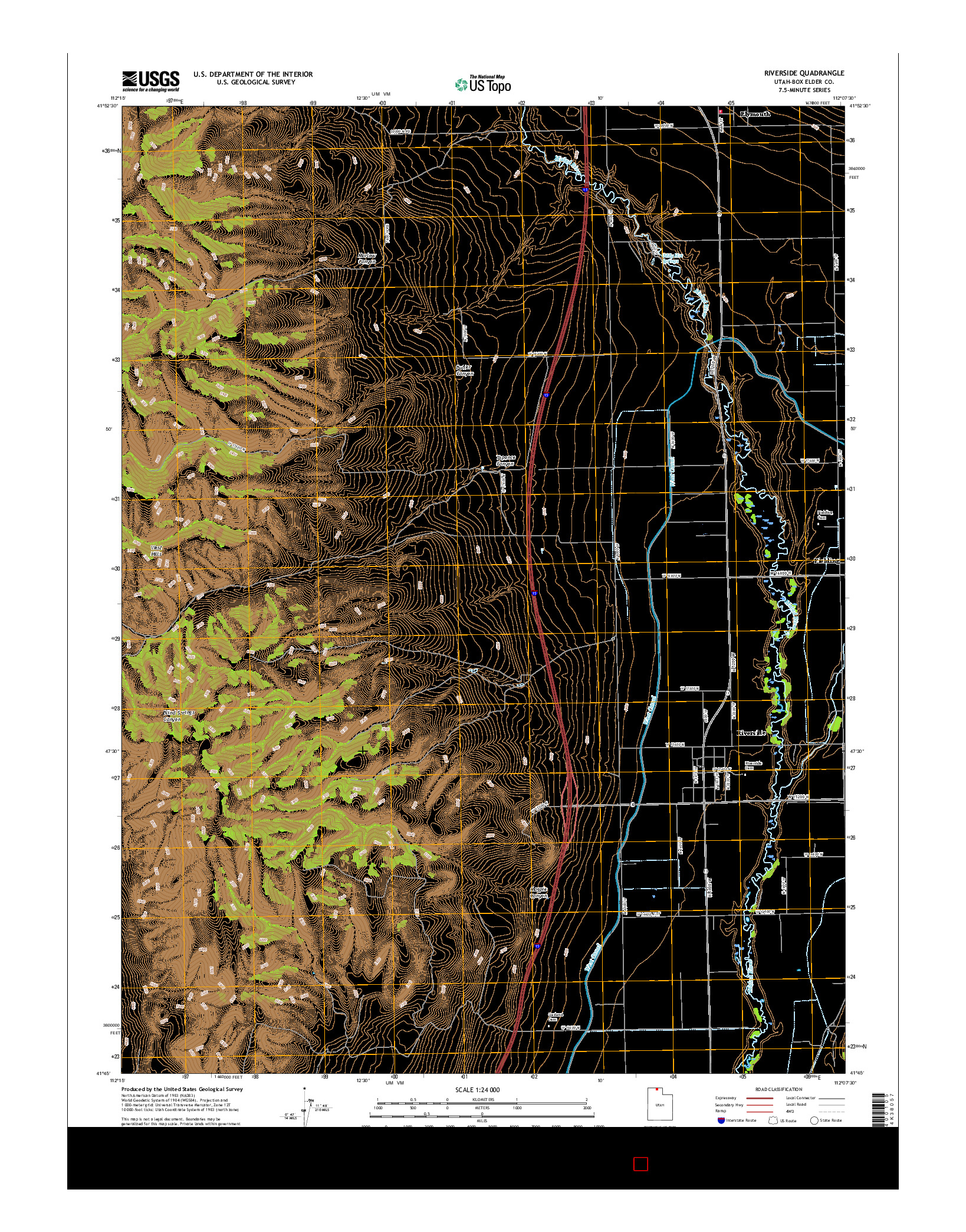 USGS US TOPO 7.5-MINUTE MAP FOR RIVERSIDE, UT 2017