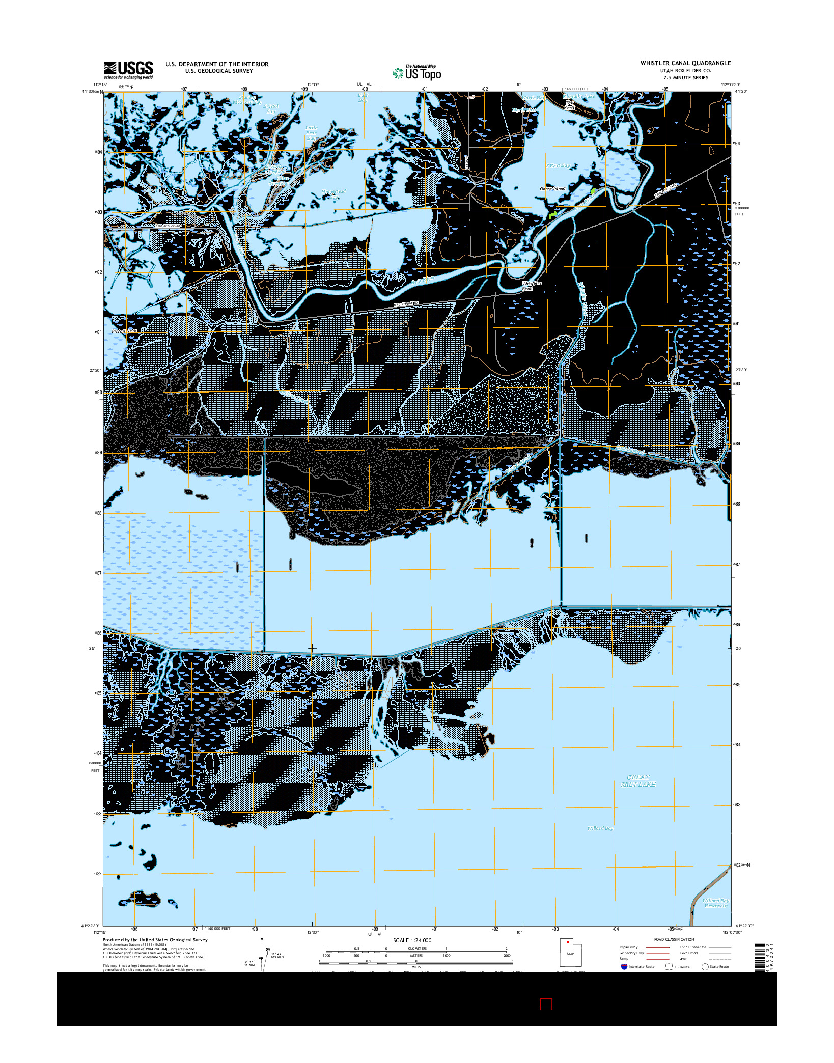 USGS US TOPO 7.5-MINUTE MAP FOR WHISTLER CANAL, UT 2017