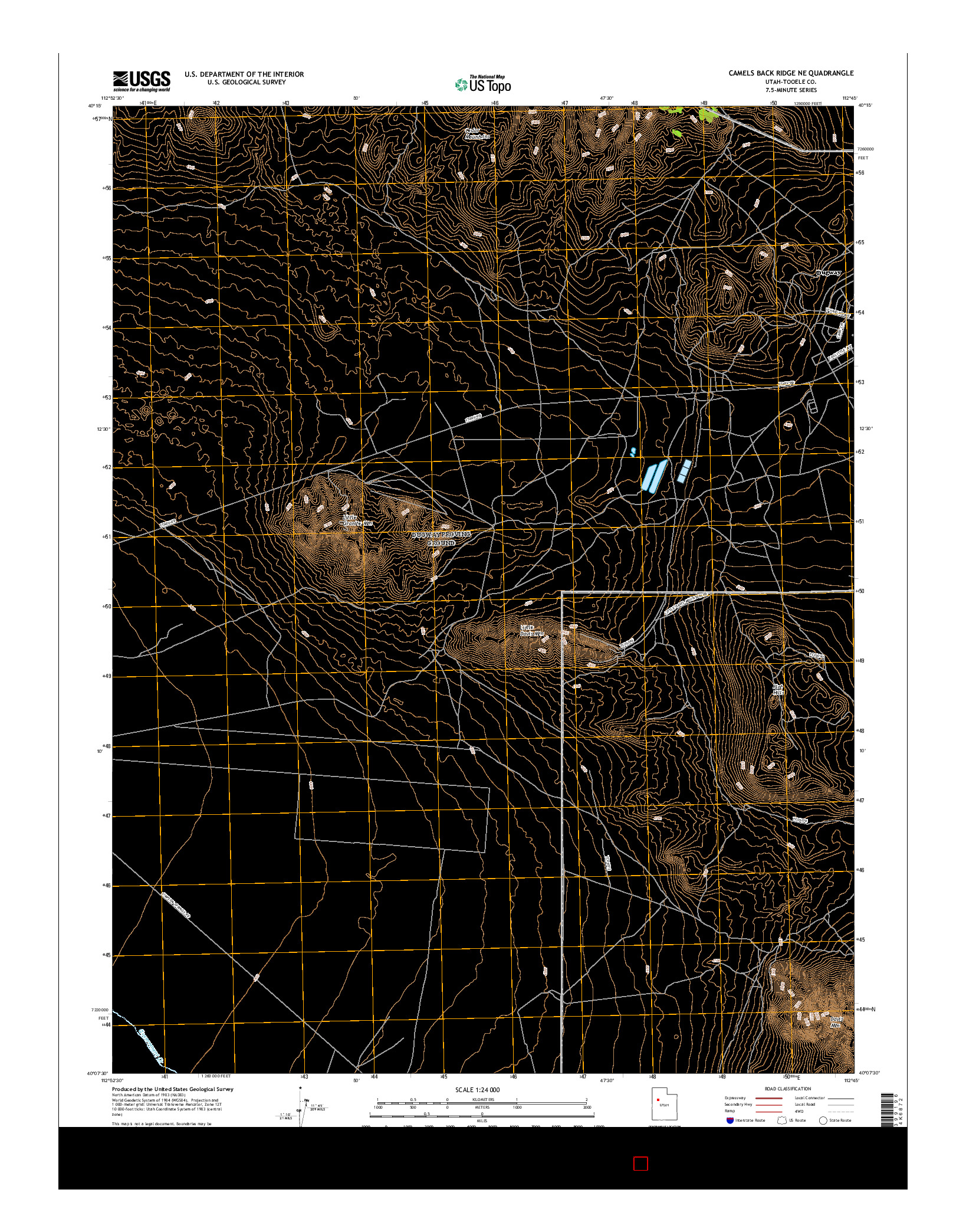 USGS US TOPO 7.5-MINUTE MAP FOR CAMELS BACK RIDGE NE, UT 2017