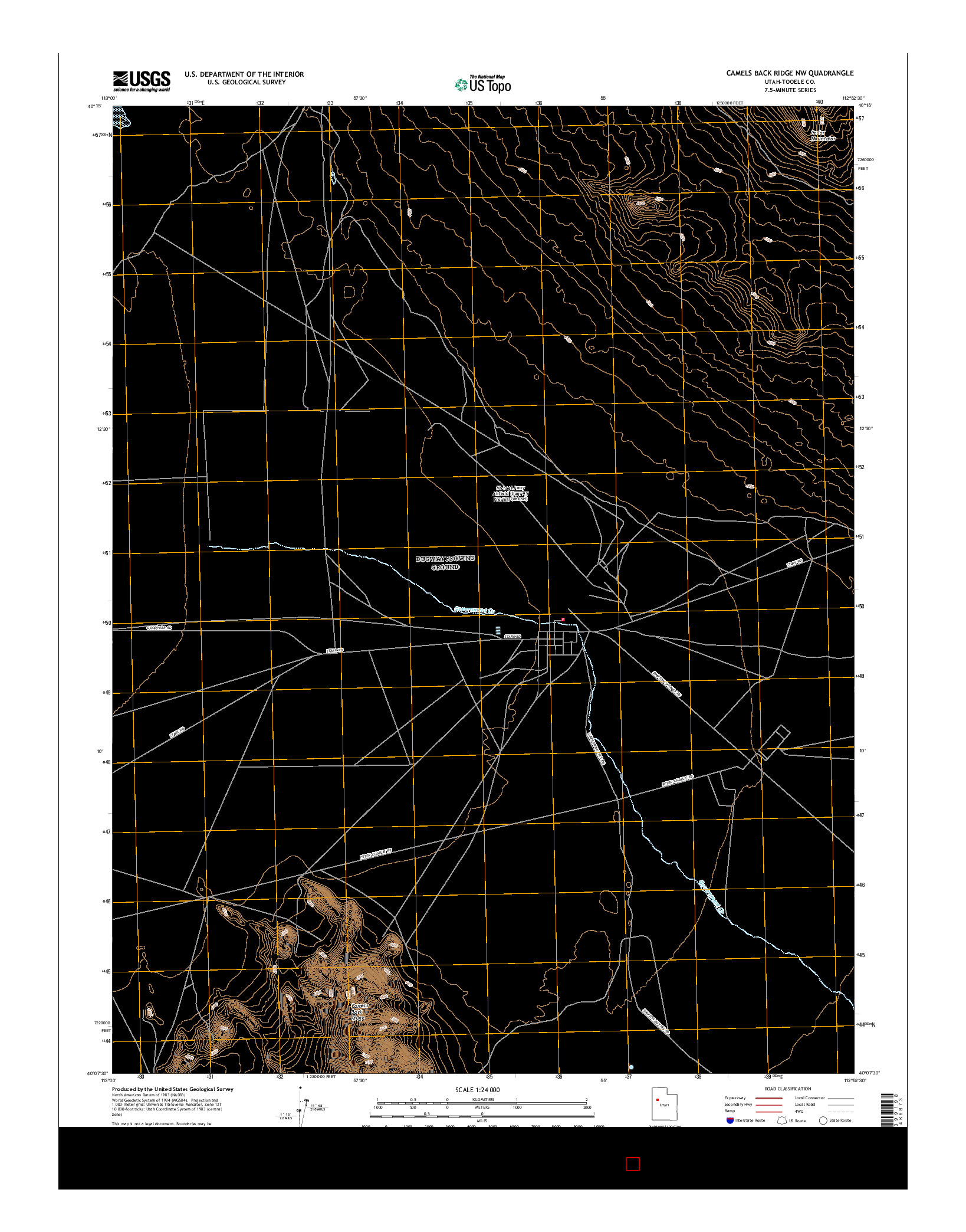 USGS US TOPO 7.5-MINUTE MAP FOR CAMELS BACK RIDGE NW, UT 2017