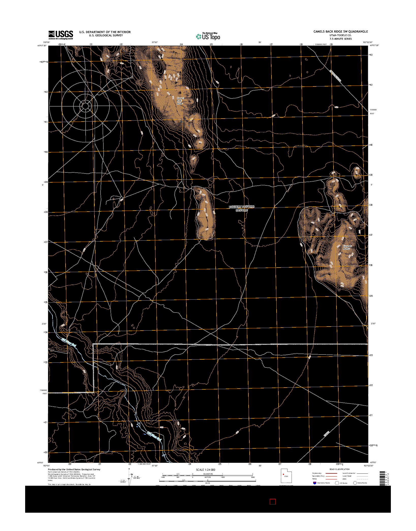 USGS US TOPO 7.5-MINUTE MAP FOR CAMELS BACK RIDGE SW, UT 2017