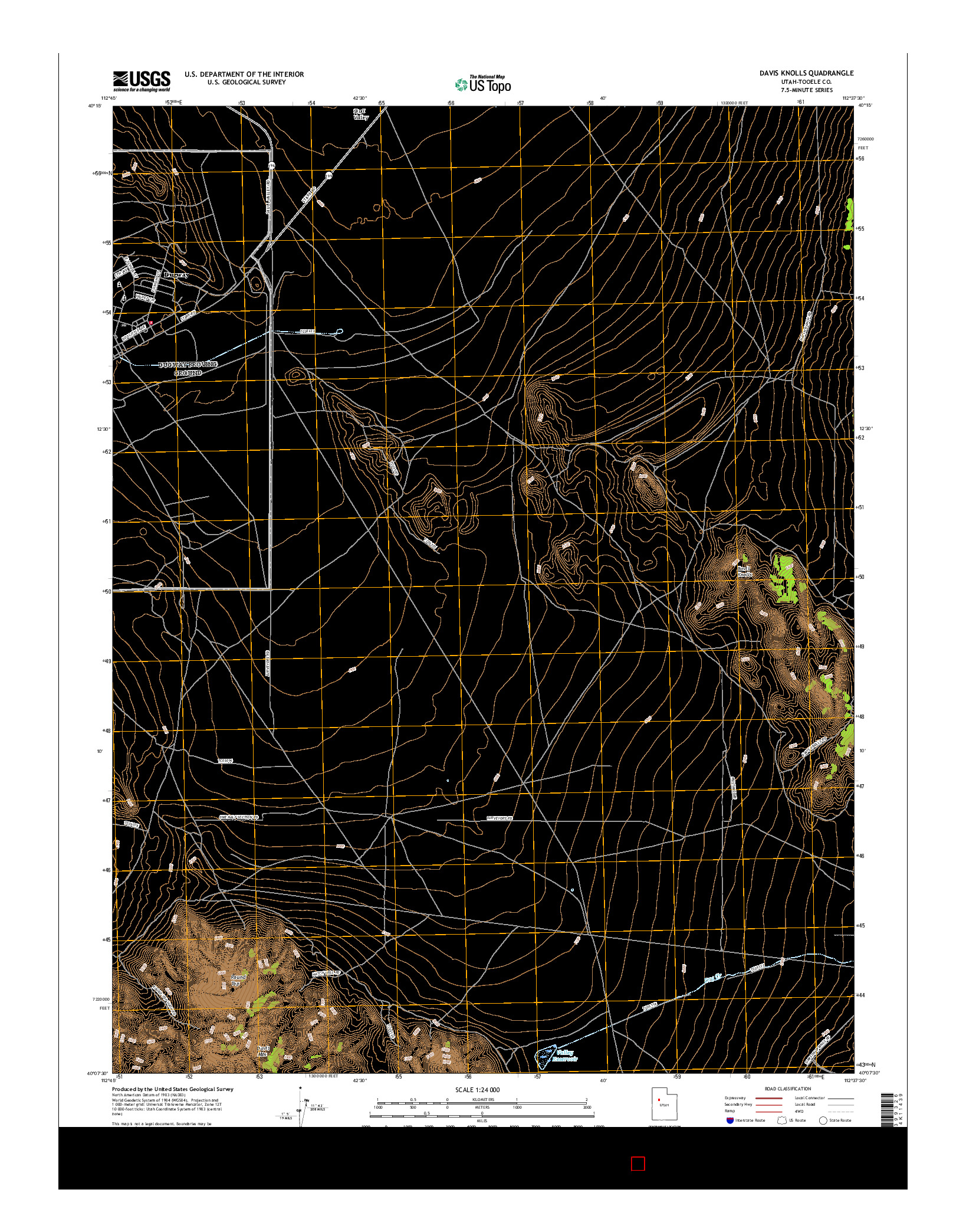 USGS US TOPO 7.5-MINUTE MAP FOR DAVIS KNOLLS, UT 2017