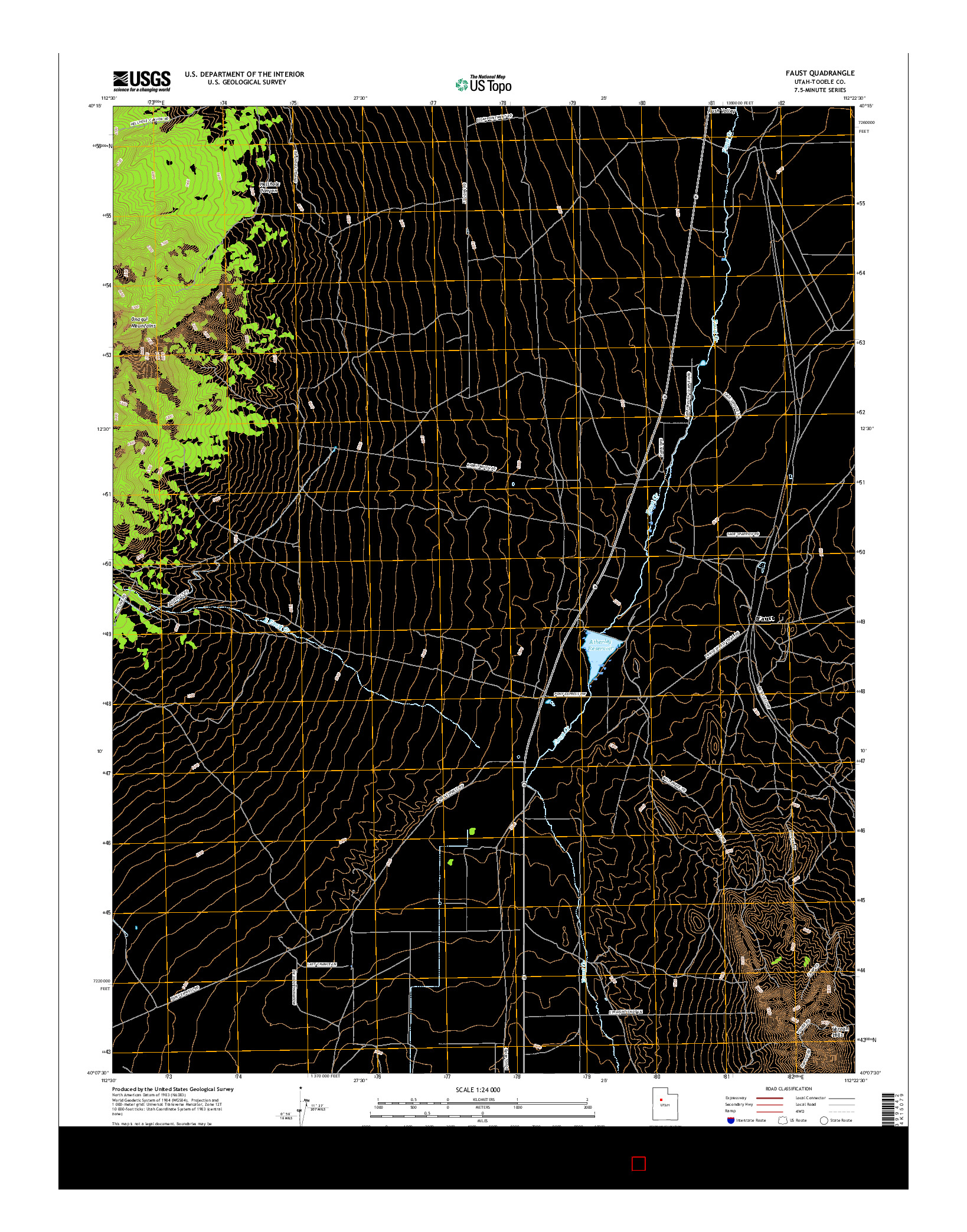 USGS US TOPO 7.5-MINUTE MAP FOR FAUST, UT 2017