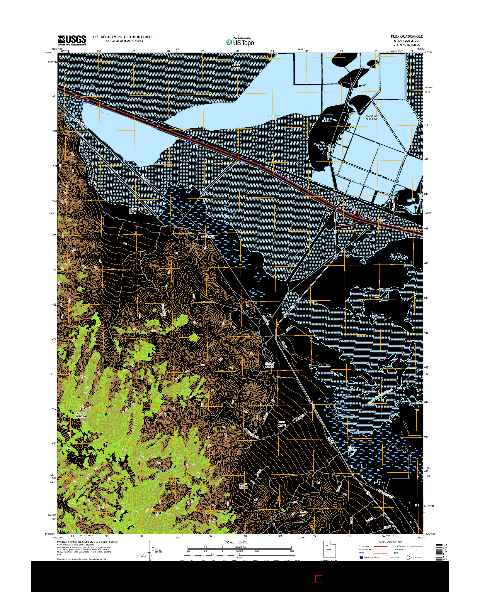 USGS US TOPO 7.5-MINUTE MAP FOR FLUX, UT 2017