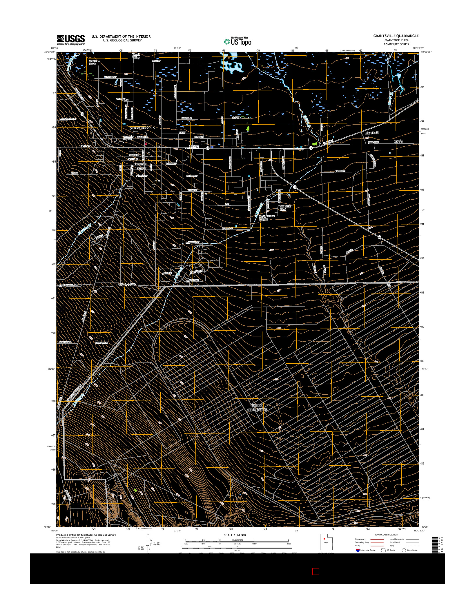 USGS US TOPO 7.5-MINUTE MAP FOR GRANTSVILLE, UT 2017