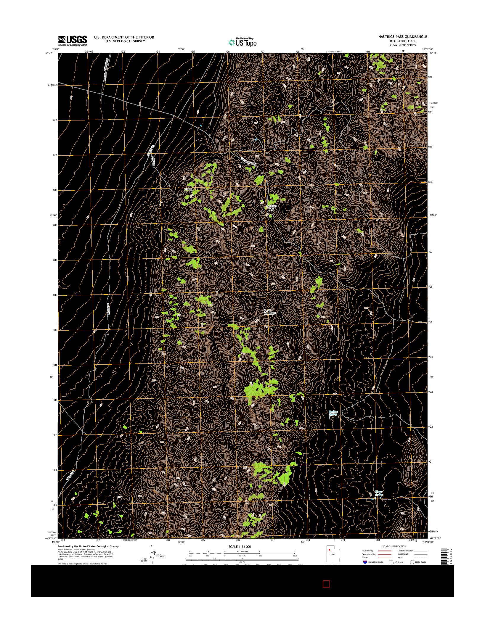 USGS US TOPO 7.5-MINUTE MAP FOR HASTINGS PASS, UT 2017