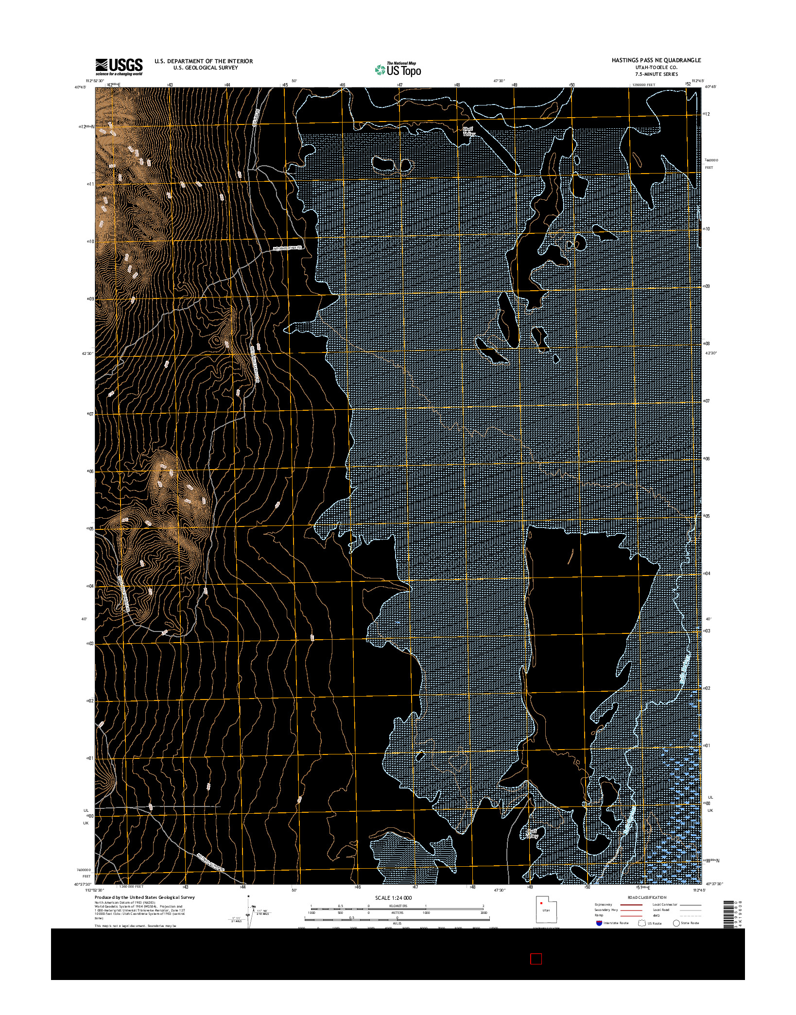 USGS US TOPO 7.5-MINUTE MAP FOR HASTINGS PASS NE, UT 2017