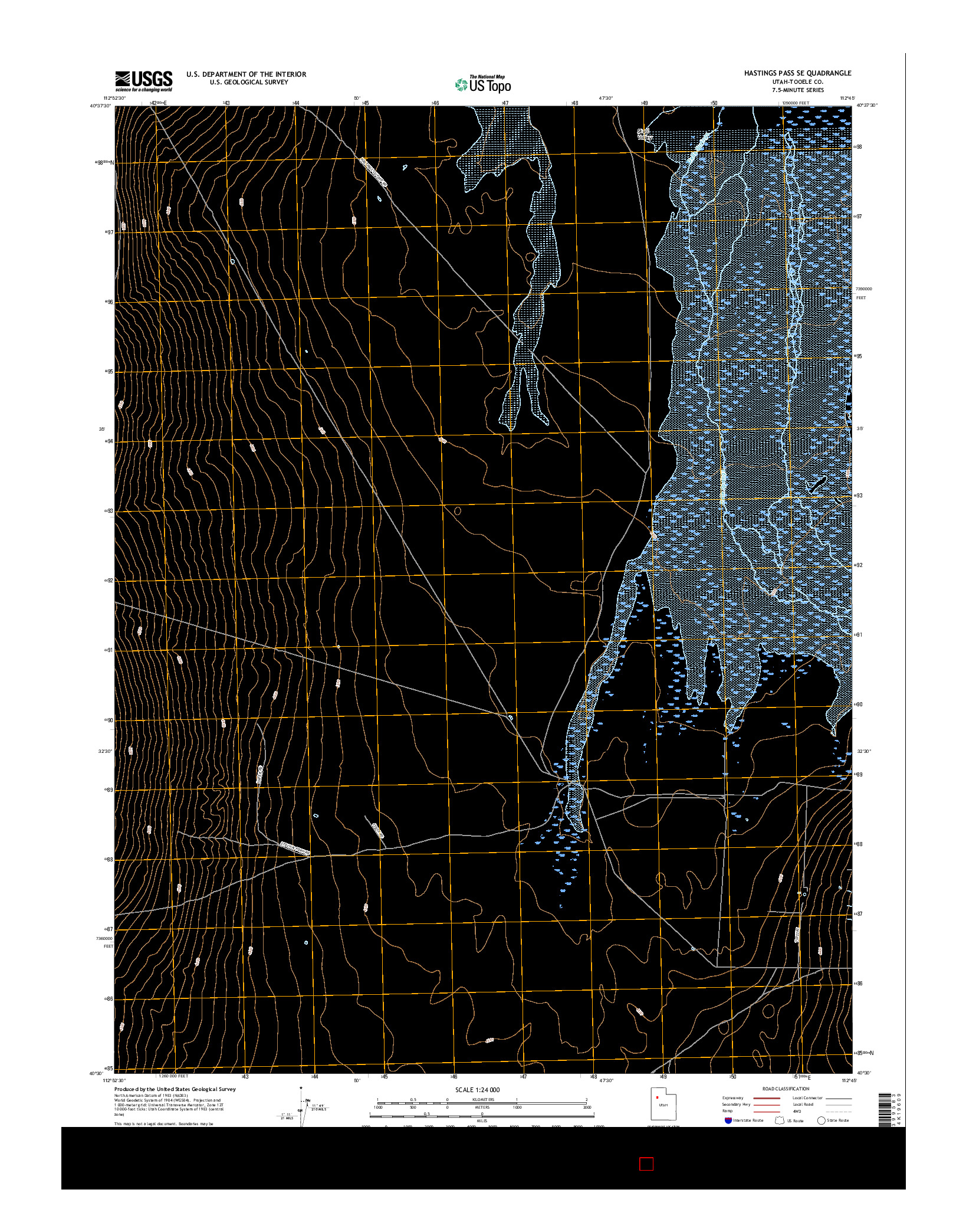 USGS US TOPO 7.5-MINUTE MAP FOR HASTINGS PASS SE, UT 2017