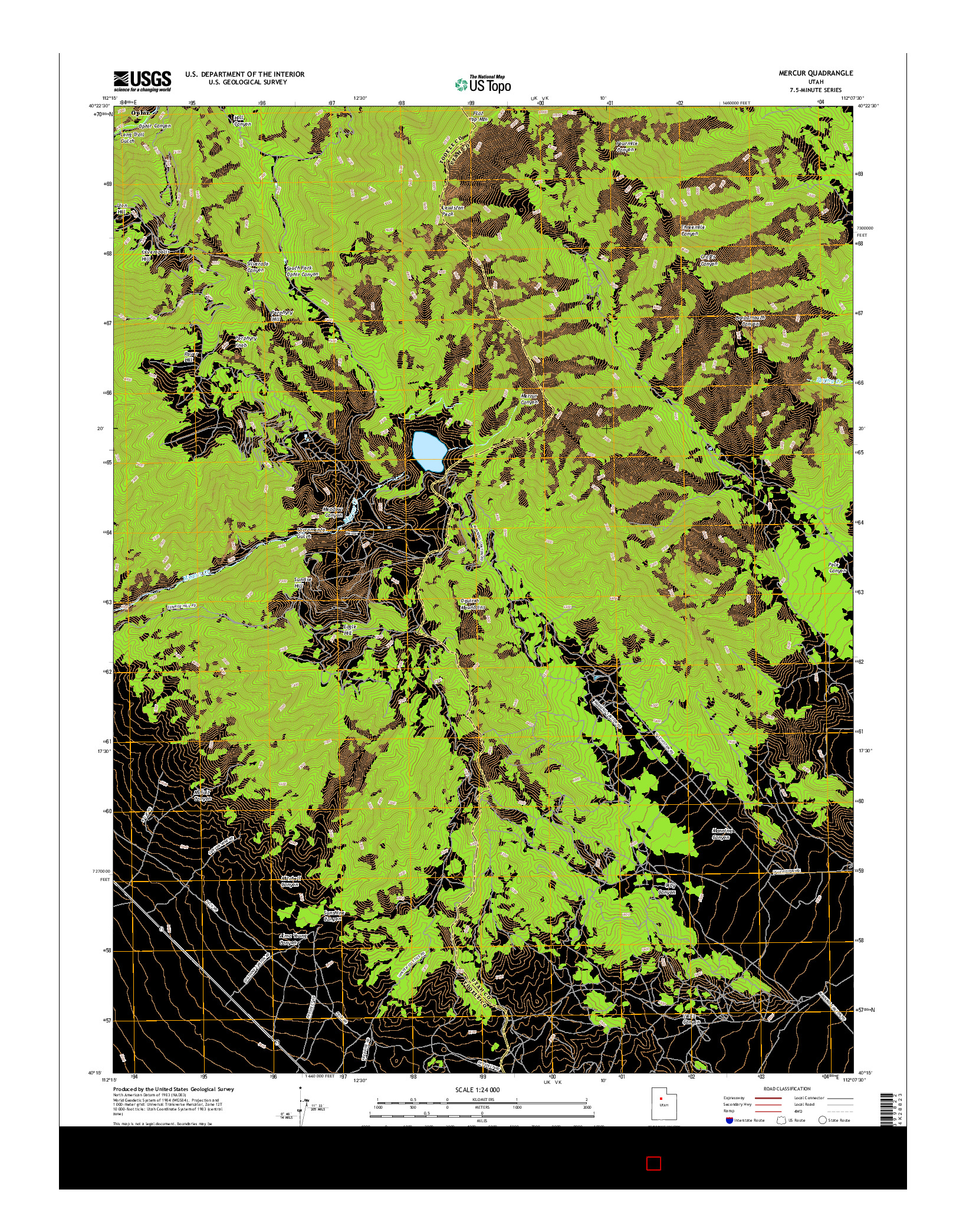 USGS US TOPO 7.5-MINUTE MAP FOR MERCUR, UT 2017