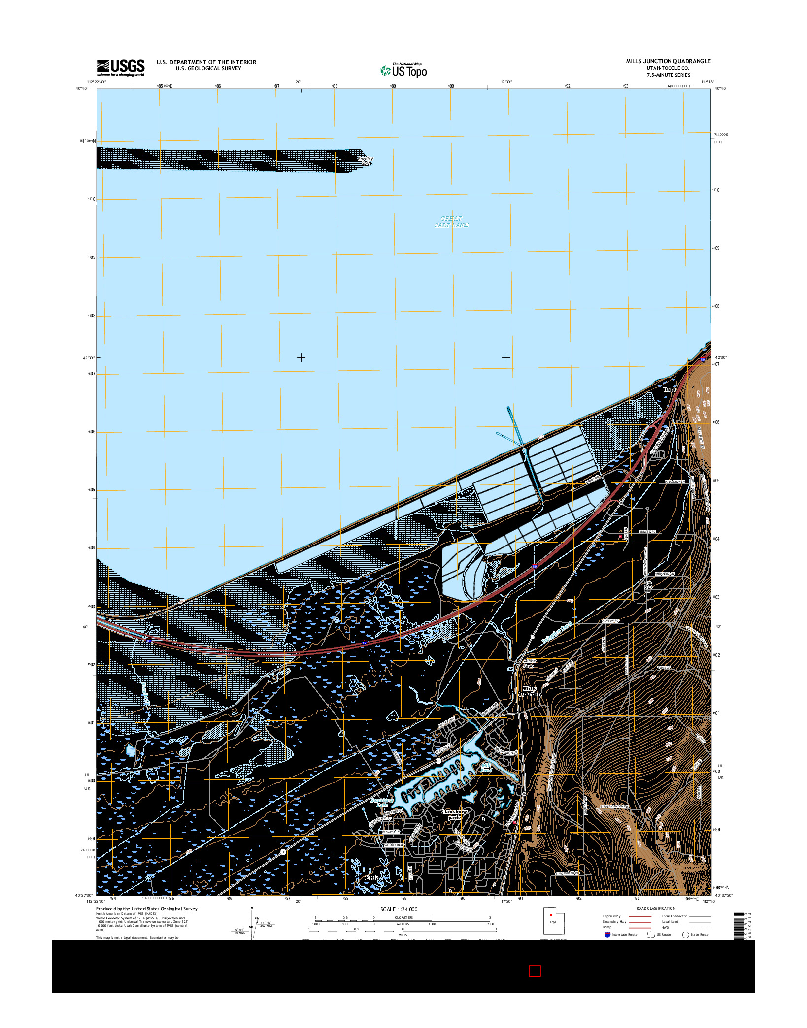 USGS US TOPO 7.5-MINUTE MAP FOR MILLS JUNCTION, UT 2017