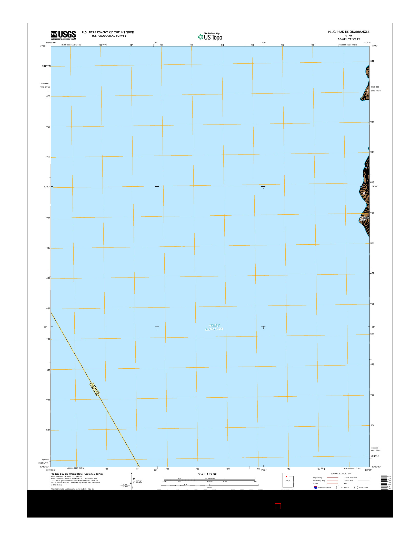 USGS US TOPO 7.5-MINUTE MAP FOR PLUG PEAK NE, UT 2017