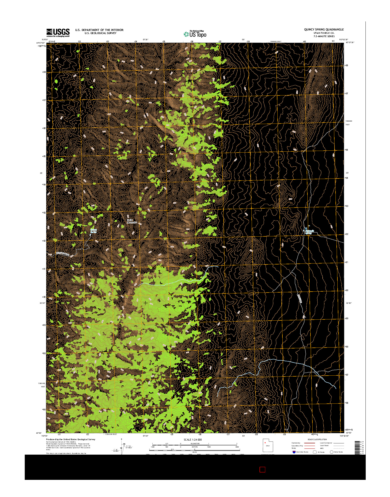 USGS US TOPO 7.5-MINUTE MAP FOR QUINCY SPRING, UT 2017