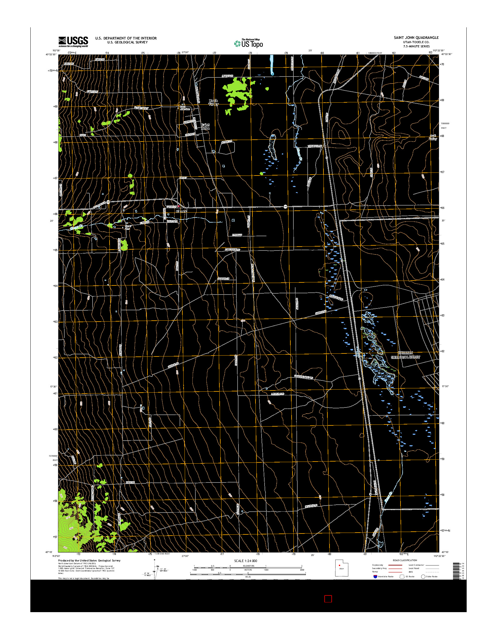 USGS US TOPO 7.5-MINUTE MAP FOR SAINT JOHN, UT 2017
