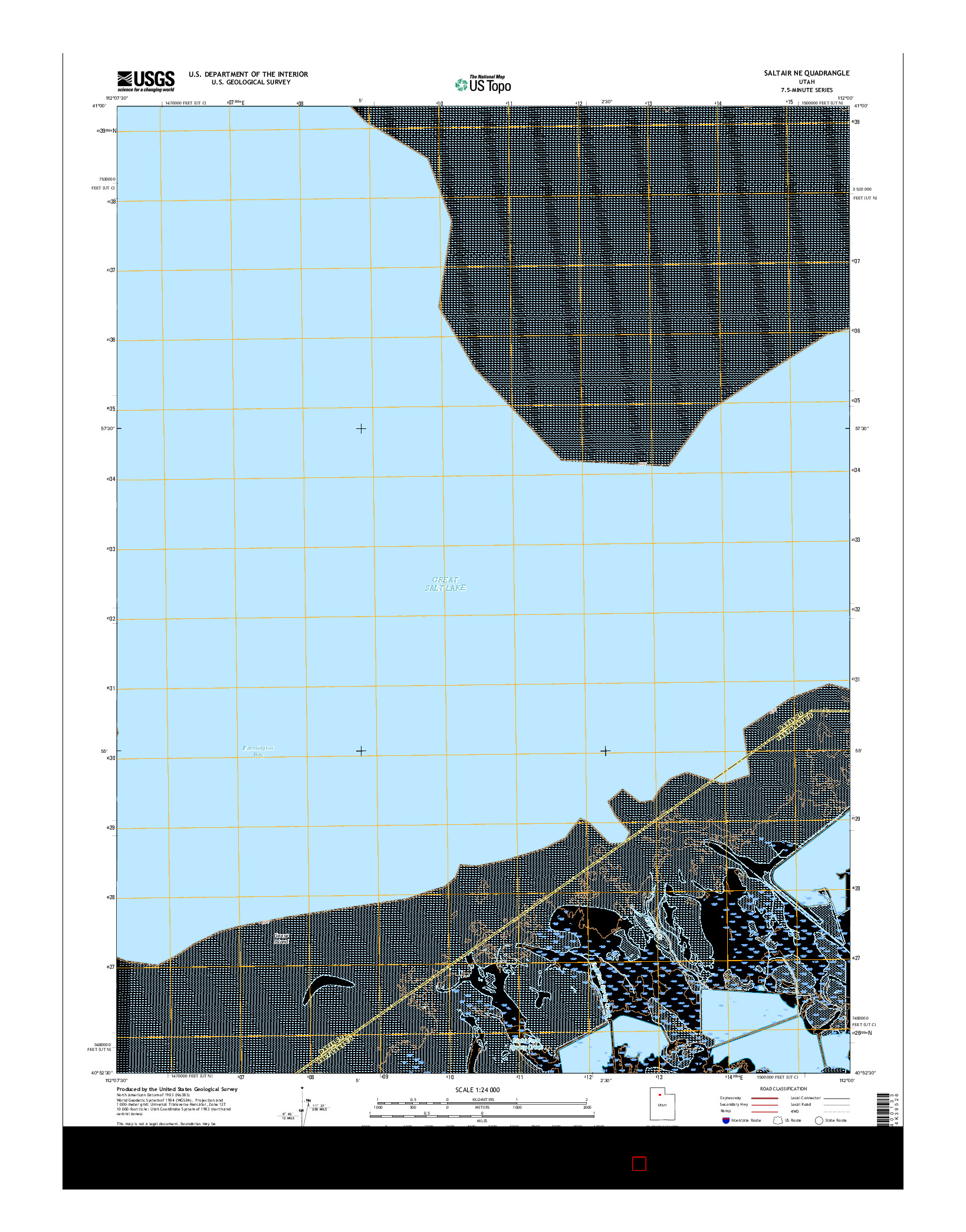 USGS US TOPO 7.5-MINUTE MAP FOR SALTAIR NE, UT 2017