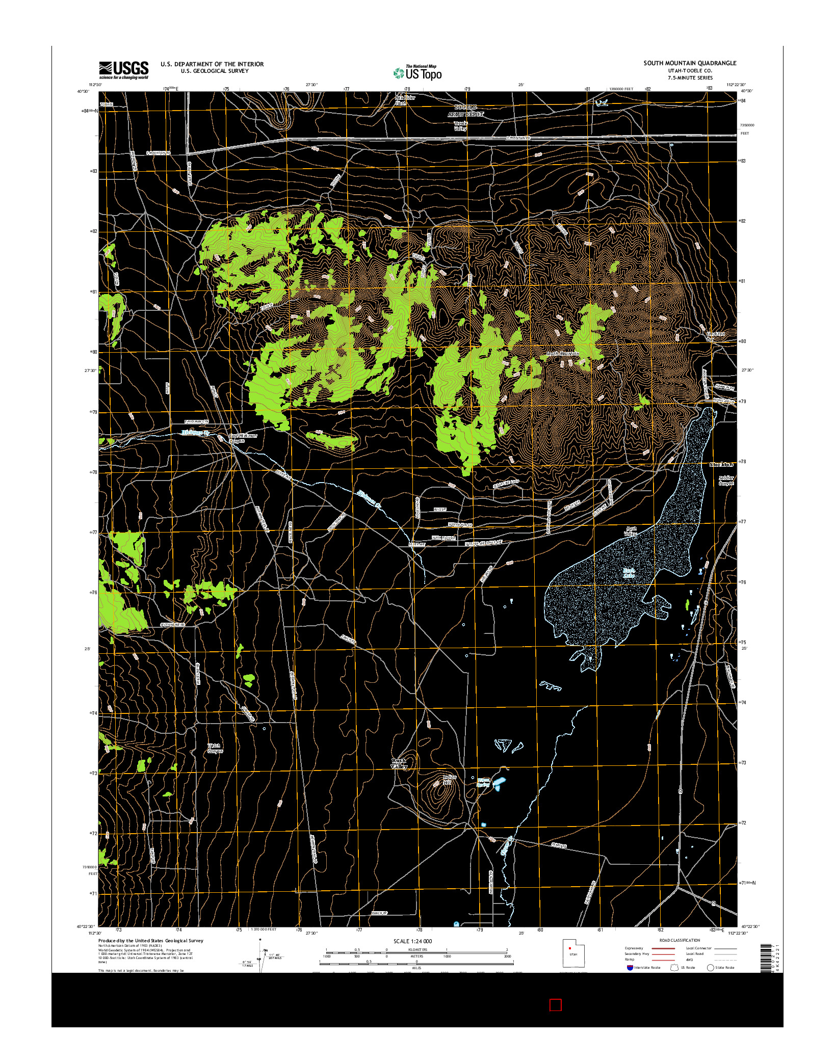 USGS US TOPO 7.5-MINUTE MAP FOR SOUTH MOUNTAIN, UT 2017