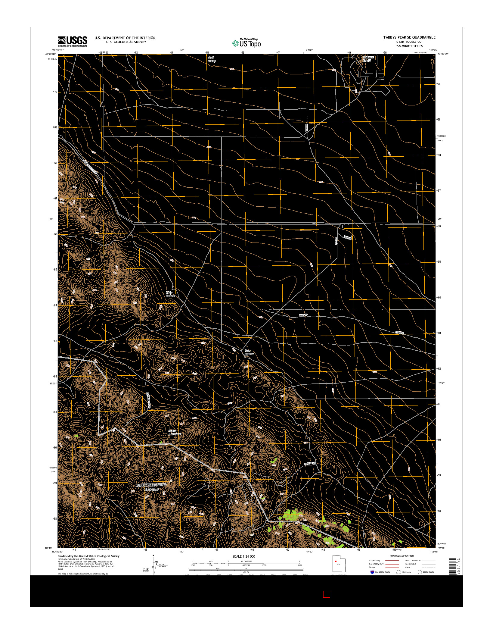 USGS US TOPO 7.5-MINUTE MAP FOR TABBYS PEAK SE, UT 2017