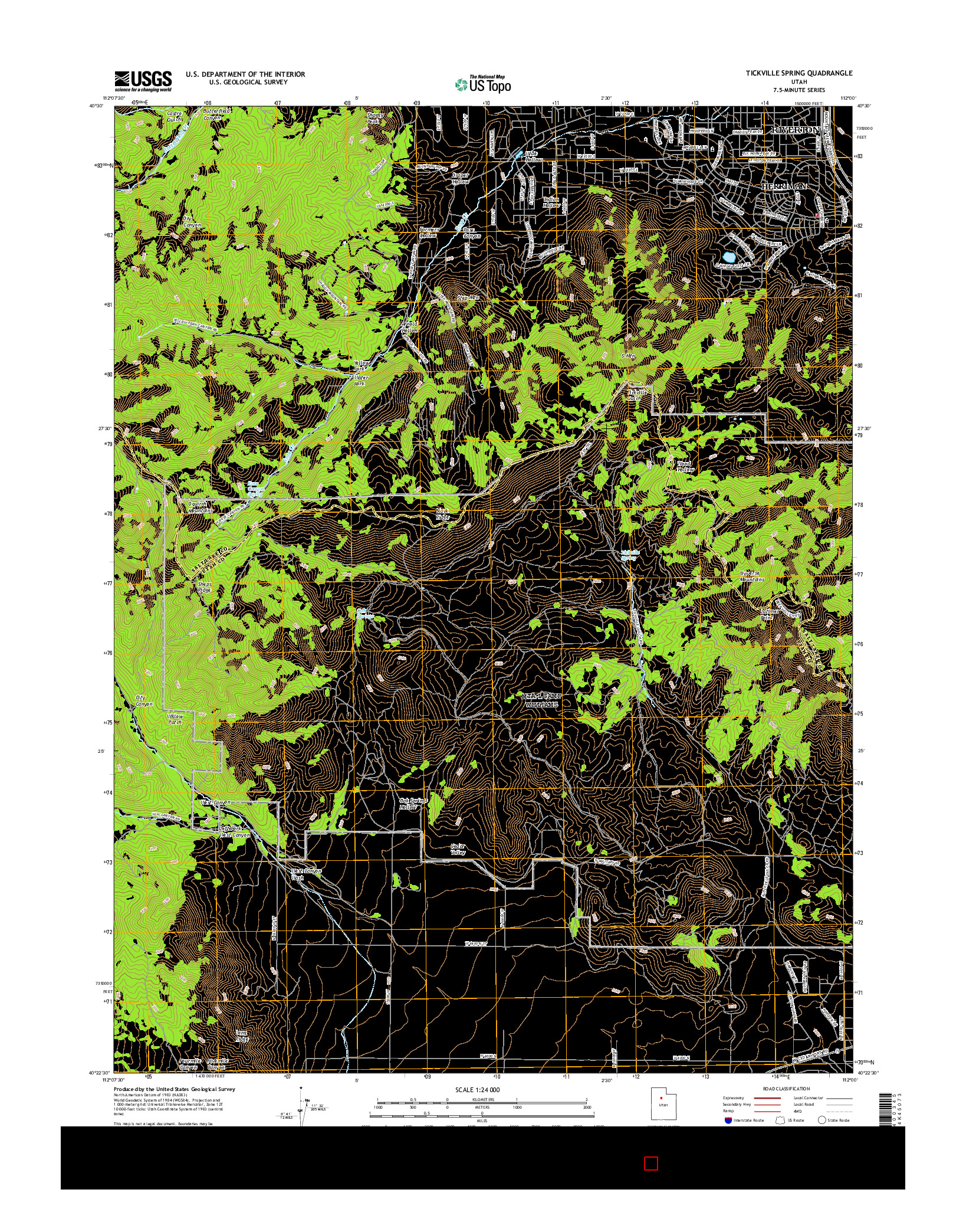 USGS US TOPO 7.5-MINUTE MAP FOR TICKVILLE SPRING, UT 2017