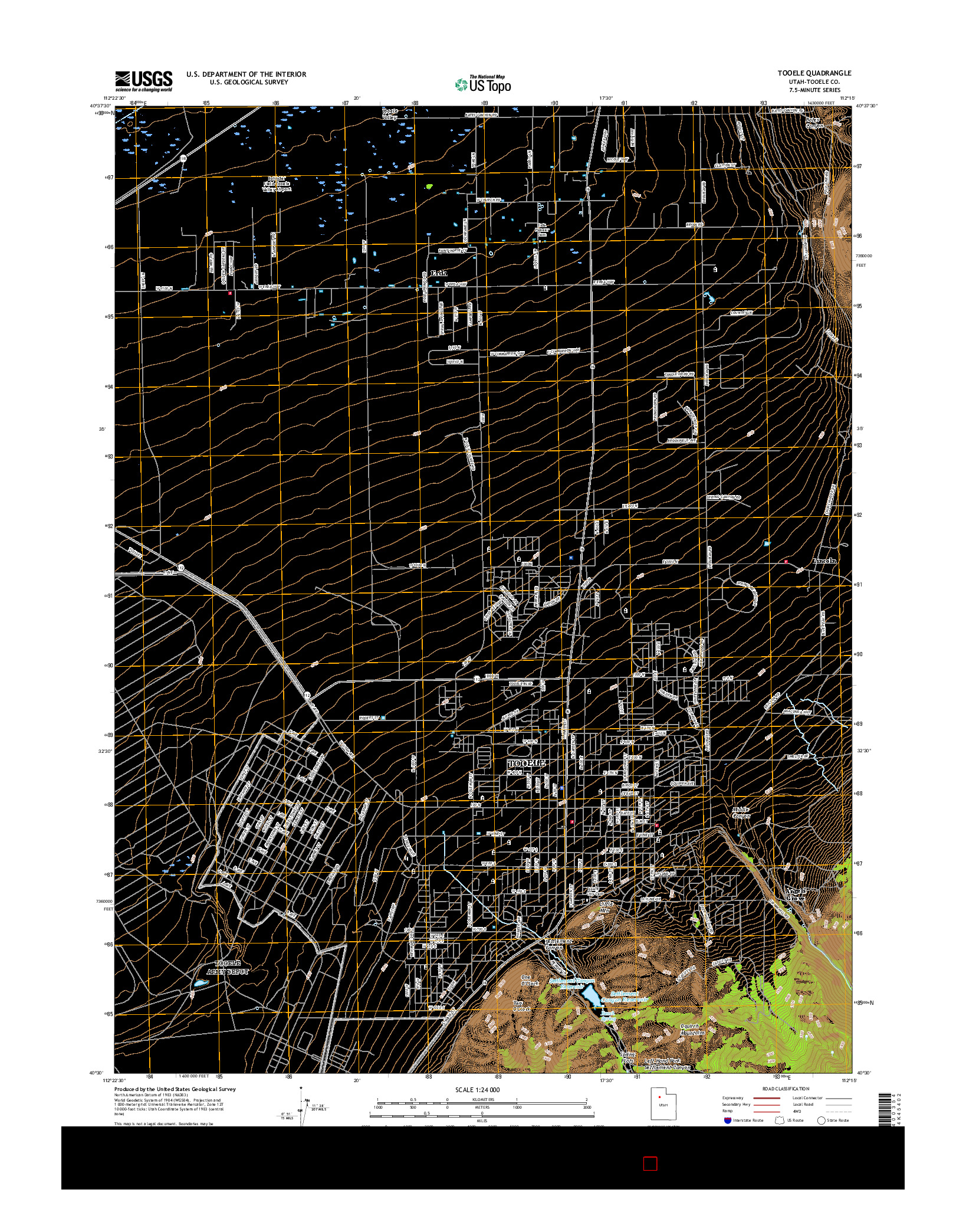 USGS US TOPO 7.5-MINUTE MAP FOR TOOELE, UT 2017