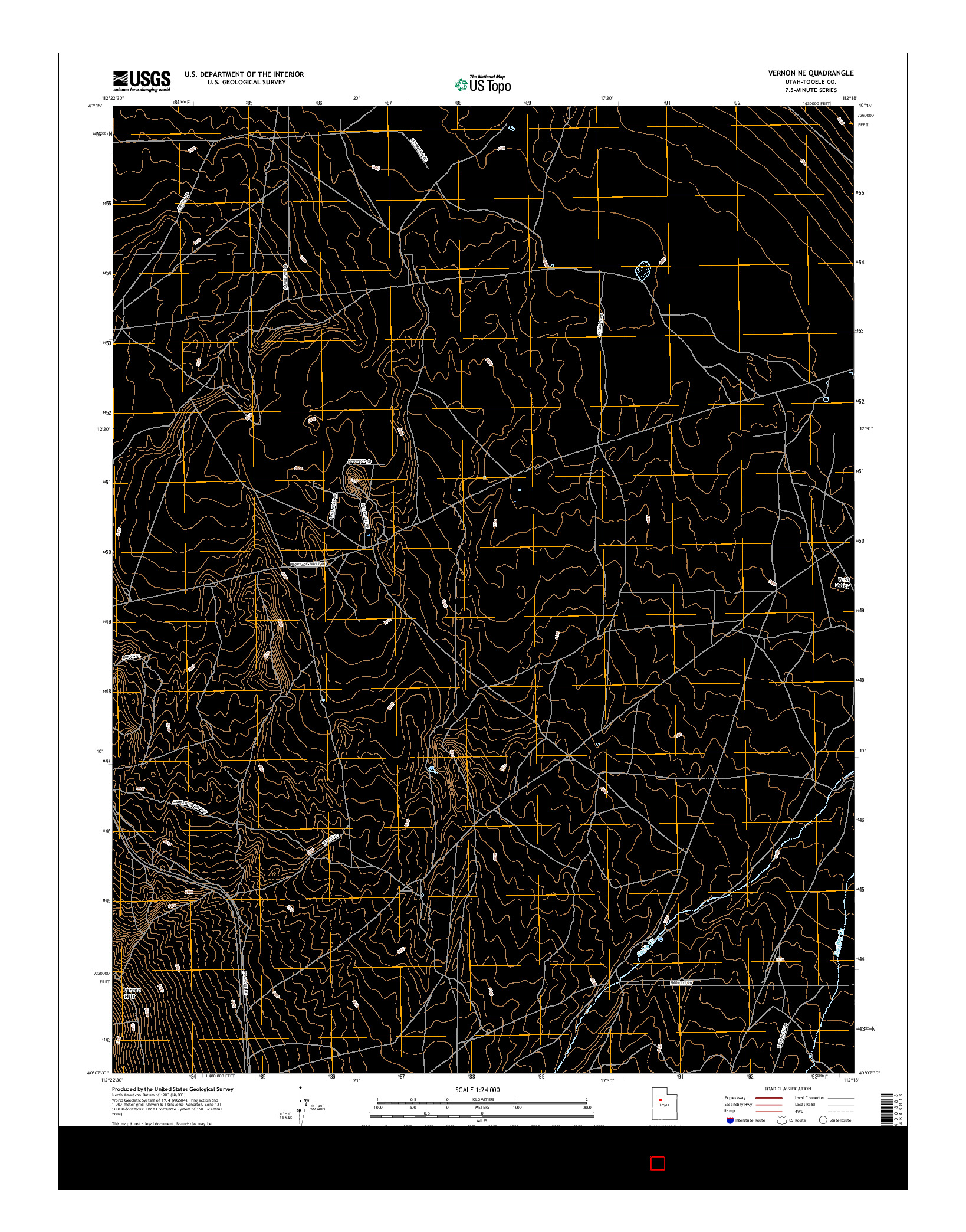 USGS US TOPO 7.5-MINUTE MAP FOR VERNON NE, UT 2017