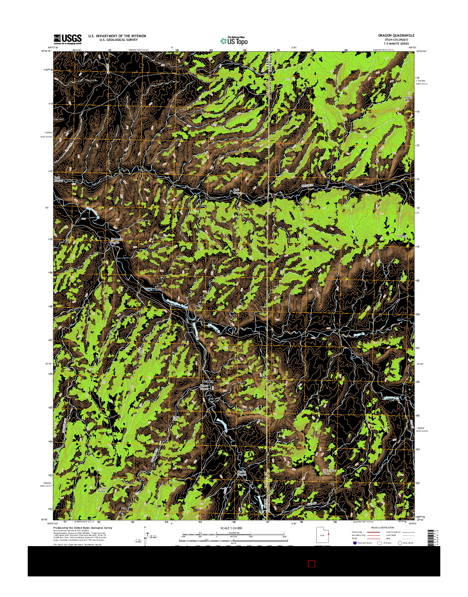 USGS US TOPO 7.5-MINUTE MAP FOR DRAGON, UT-CO 2017
