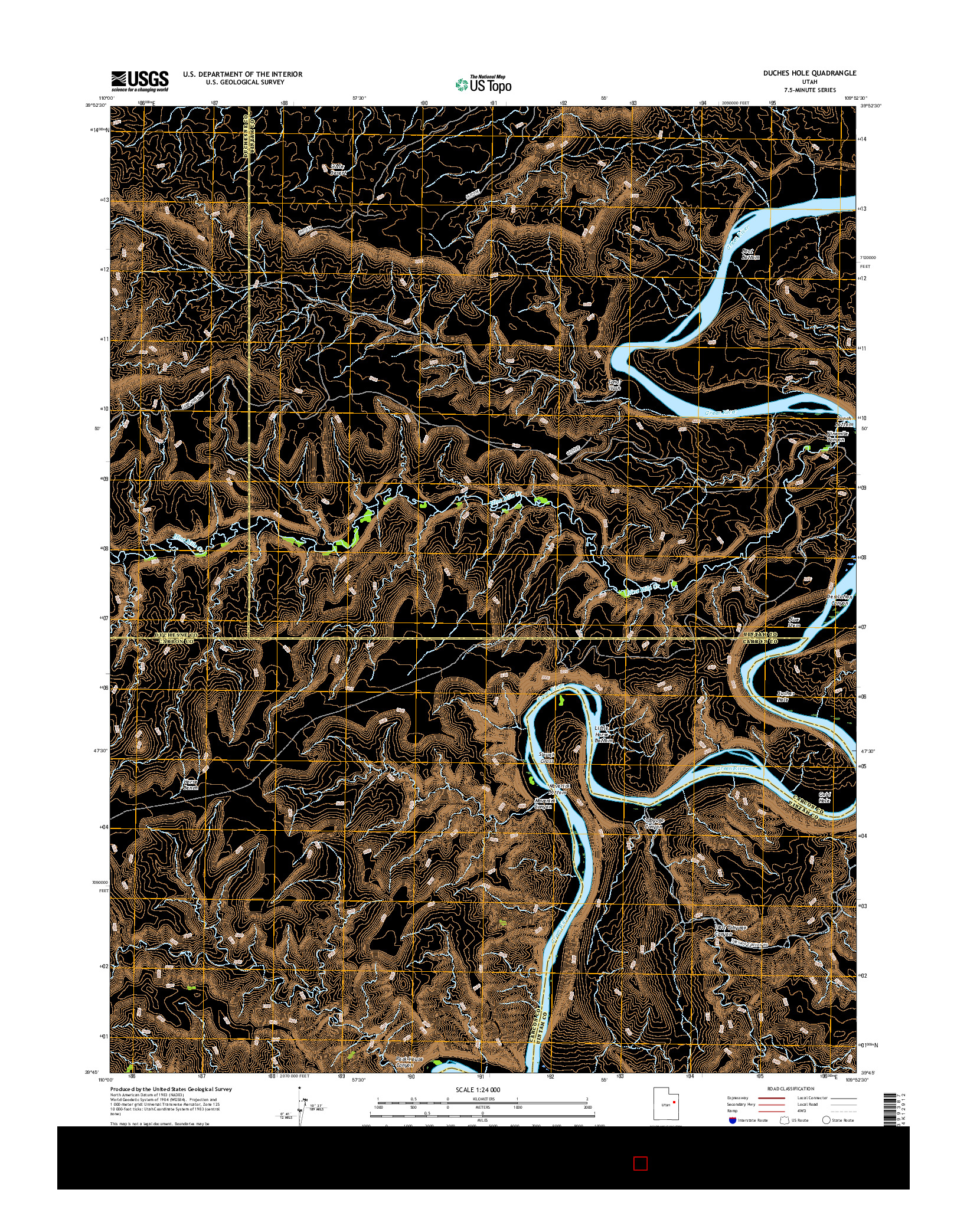 USGS US TOPO 7.5-MINUTE MAP FOR DUCHES HOLE, UT 2017