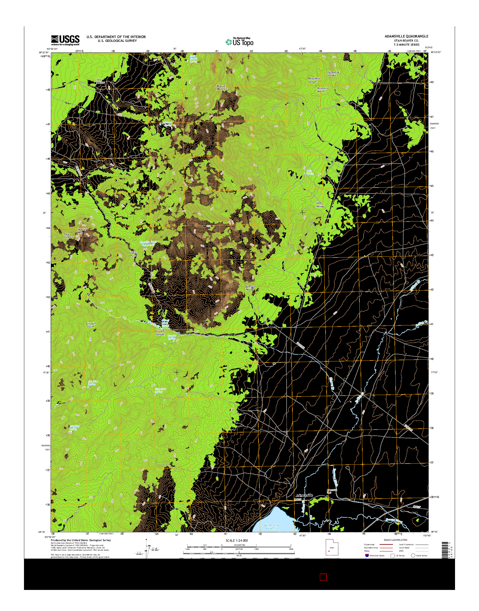 USGS US TOPO 7.5-MINUTE MAP FOR ADAMSVILLE, UT 2017