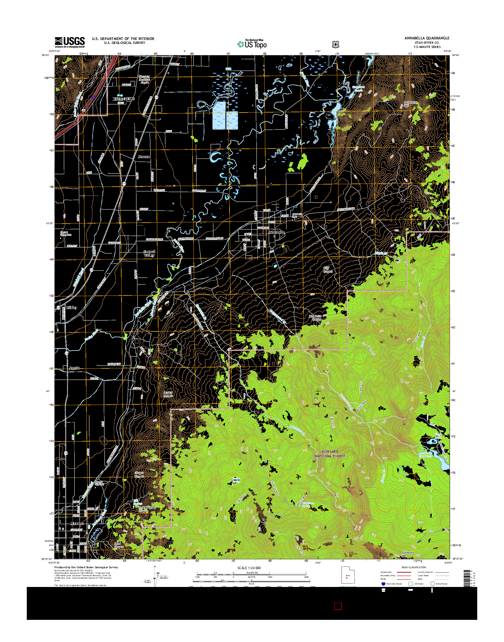 USGS US TOPO 7.5-MINUTE MAP FOR ANNABELLA, UT 2017