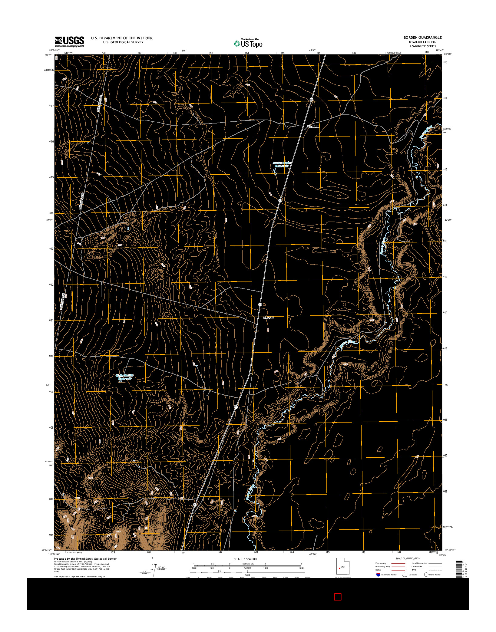 USGS US TOPO 7.5-MINUTE MAP FOR BORDEN, UT 2017