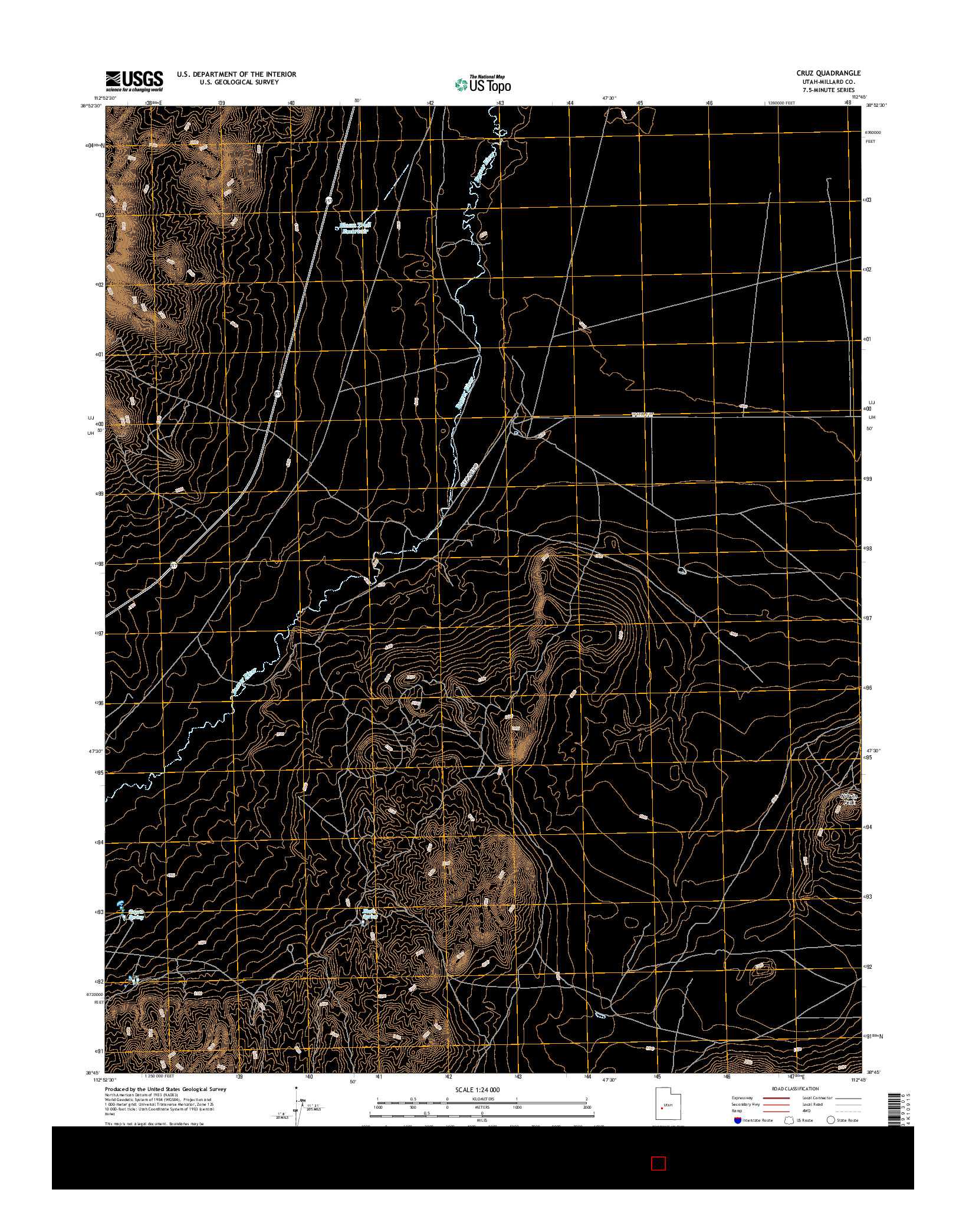 USGS US TOPO 7.5-MINUTE MAP FOR CRUZ, UT 2017