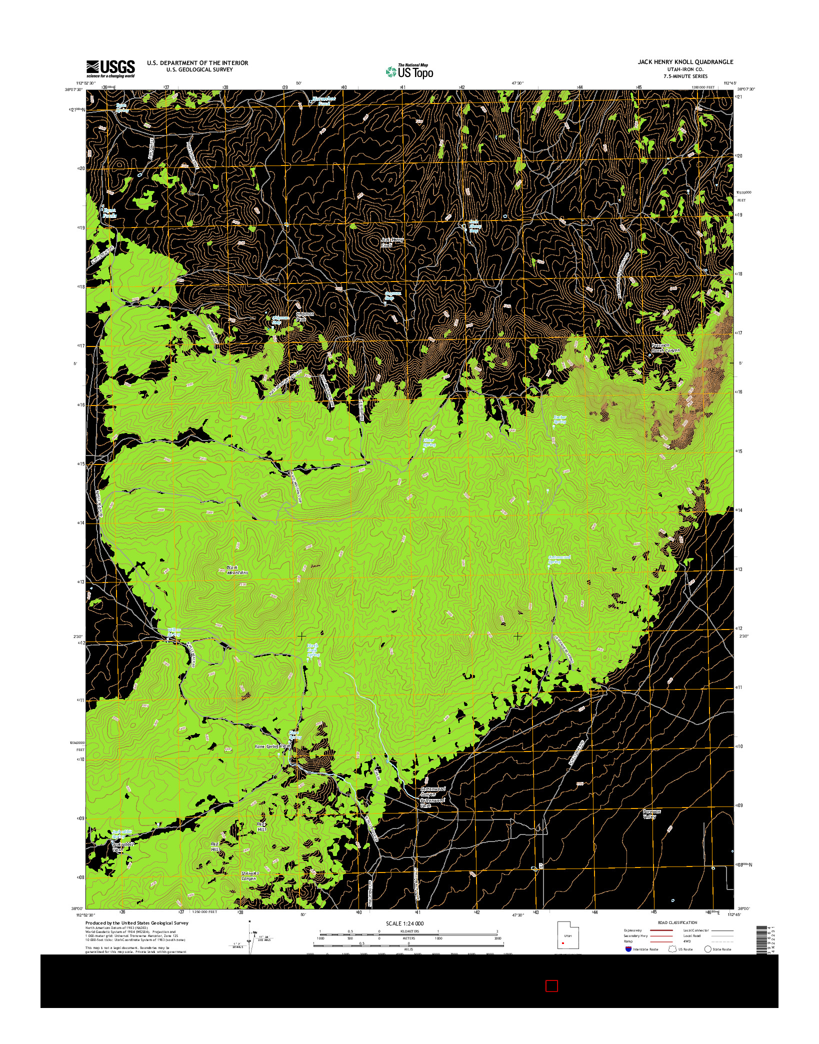 USGS US TOPO 7.5-MINUTE MAP FOR JACK HENRY KNOLL, UT 2017