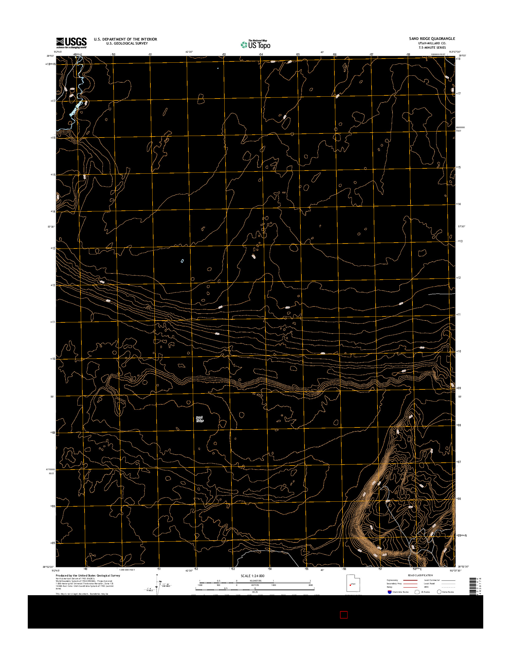 USGS US TOPO 7.5-MINUTE MAP FOR SAND RIDGE, UT 2017
