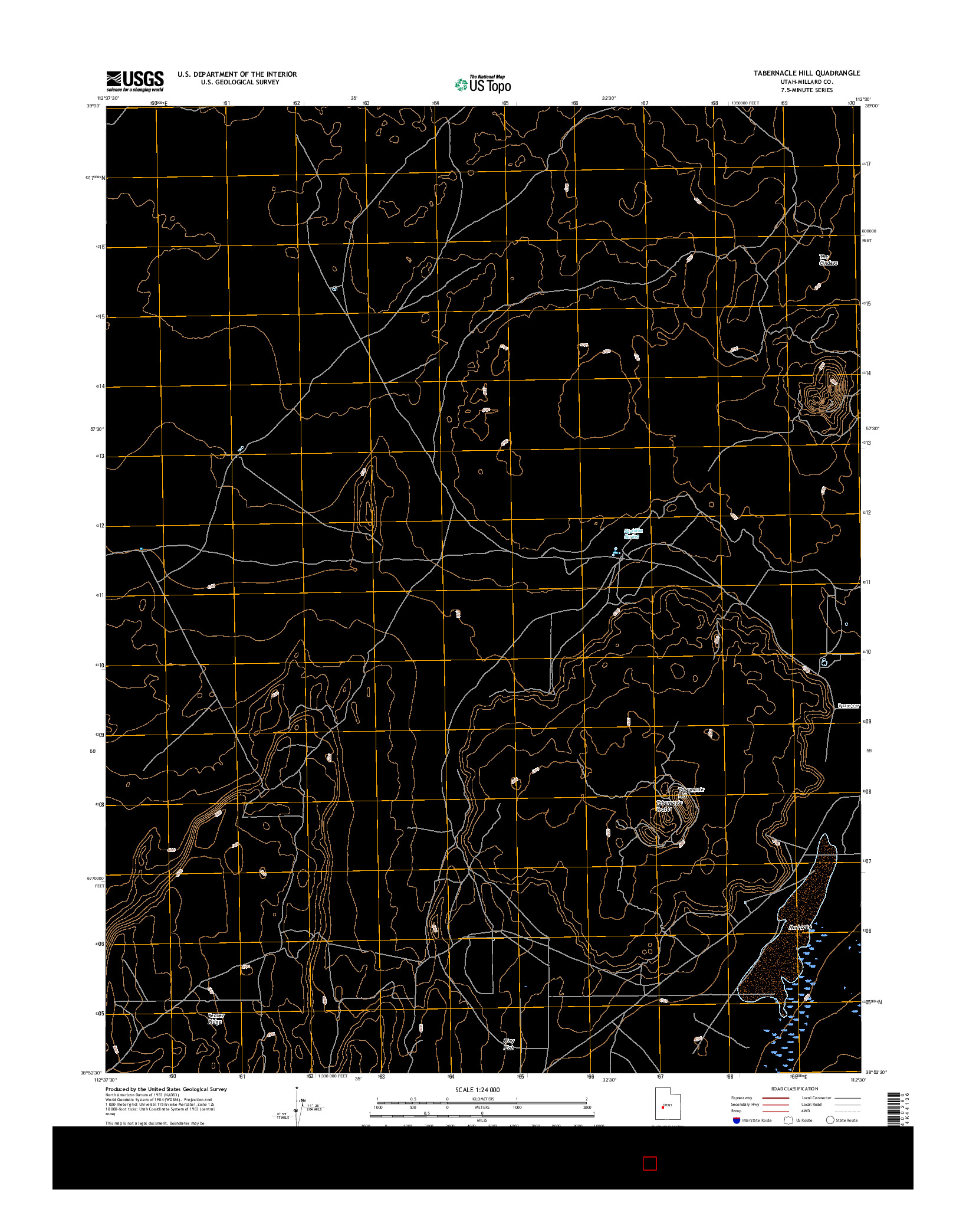 USGS US TOPO 7.5-MINUTE MAP FOR TABERNACLE HILL, UT 2017