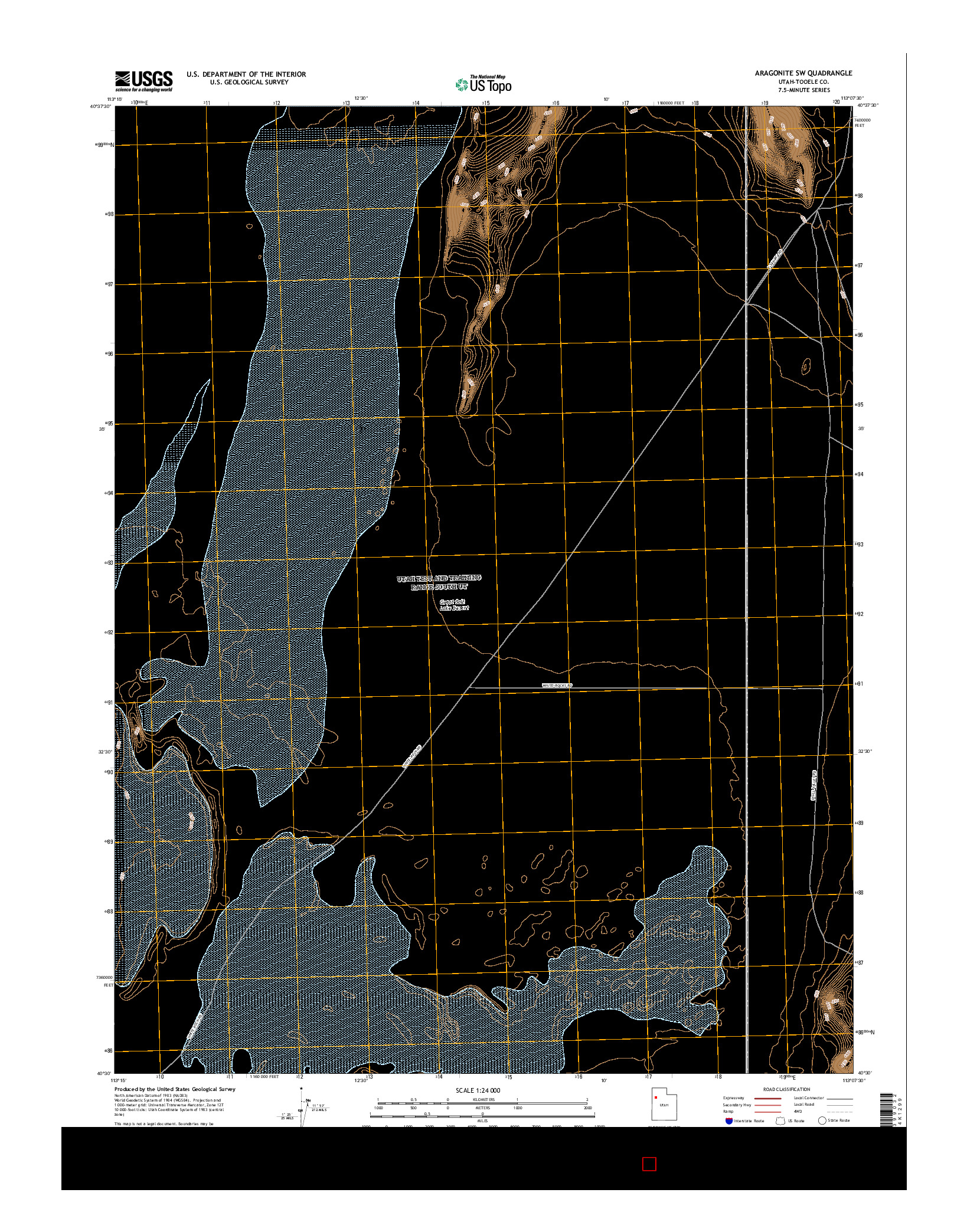 USGS US TOPO 7.5-MINUTE MAP FOR ARAGONITE SW, UT 2017